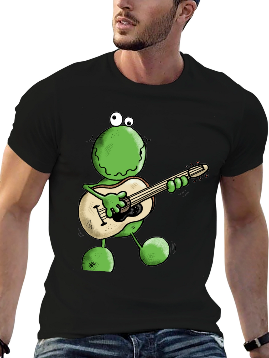 Frog Guitarist Graphic Tee - Cool Cartoon T-Shirt