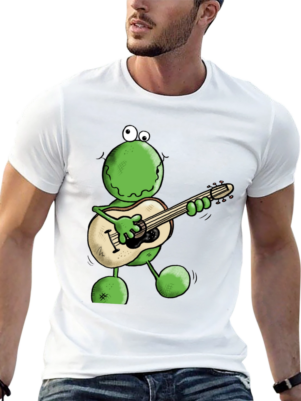 Frog Guitarist Graphic Tee - Cool Cartoon T-Shirt