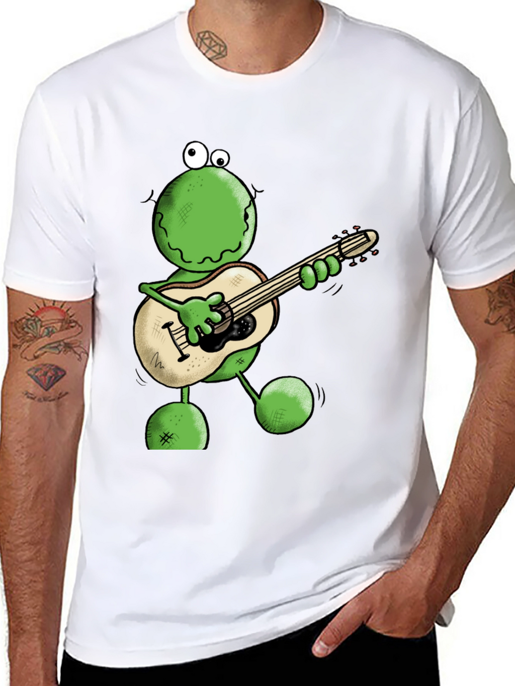 Frog Guitarist Graphic Tee - Cool Cartoon T-Shirt