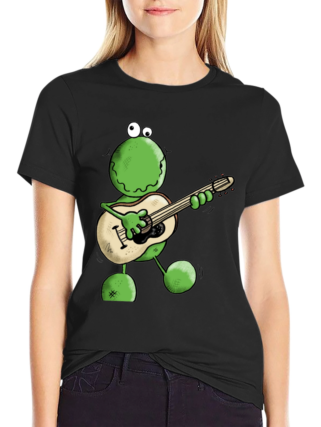 Frog Guitarist Graphic Tee - Cool Cartoon T-Shirt