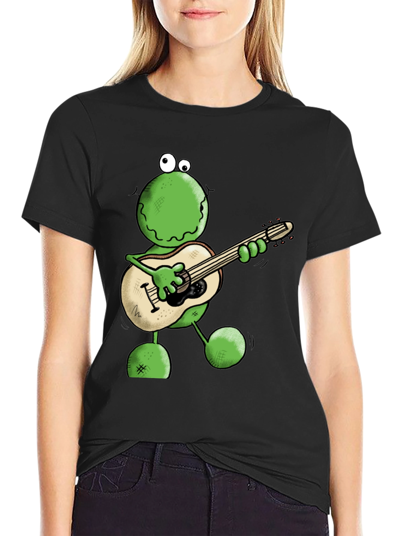 Frog Guitarist Graphic Tee - Cool Cartoon T-Shirt