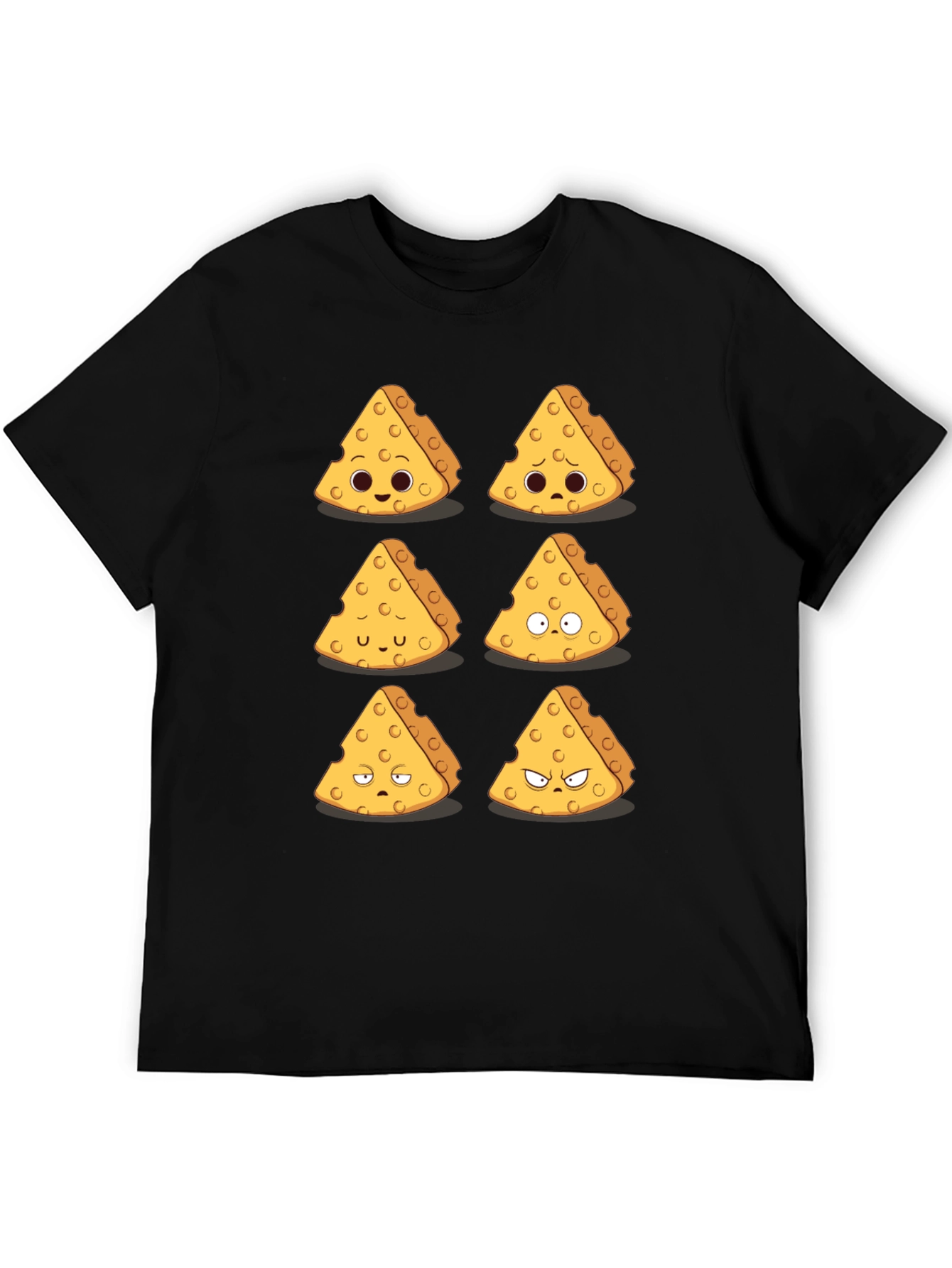 Funny Cheese Expression T-Shirt - Black