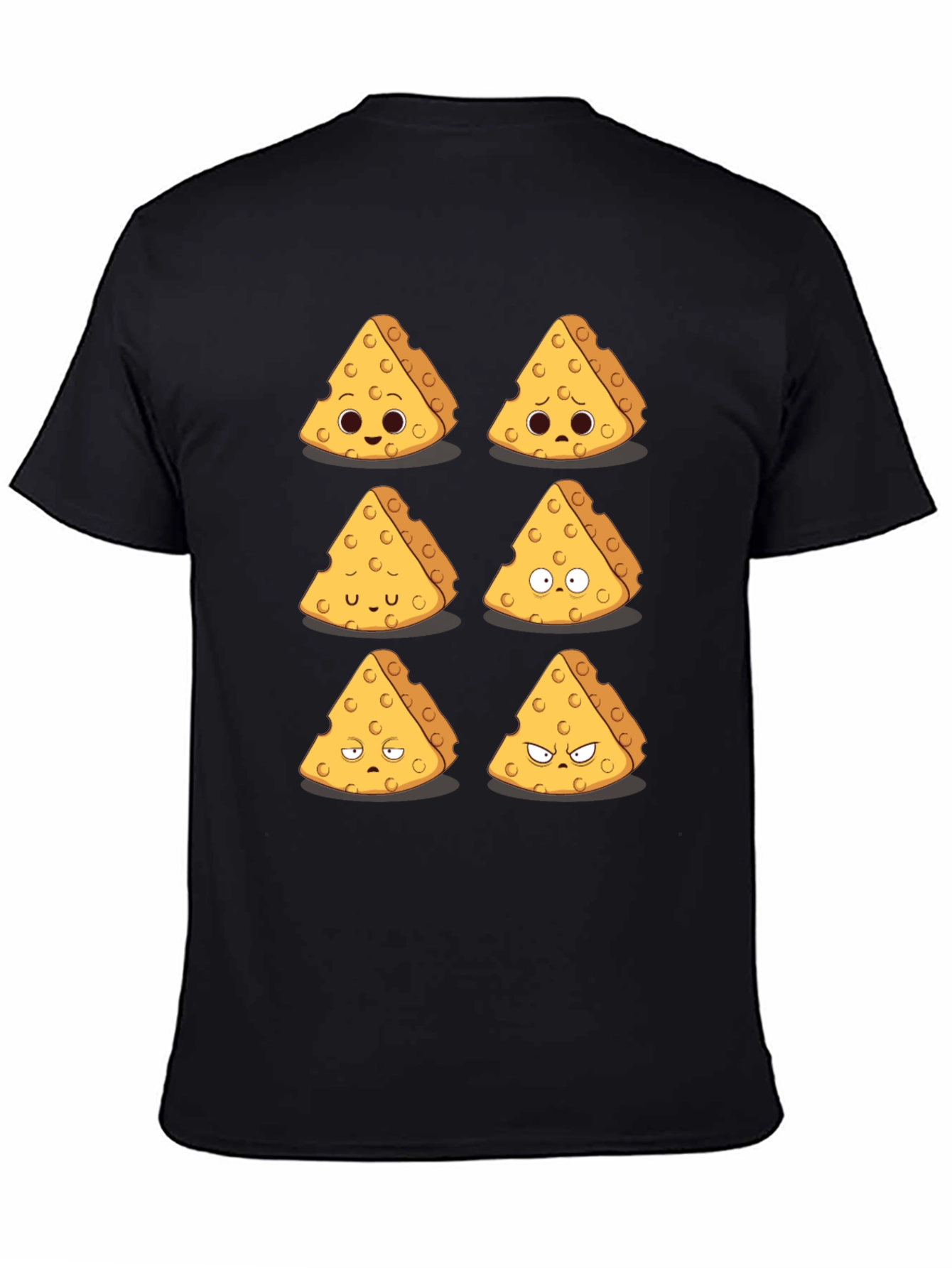 Funny Cheese Expression T-Shirt - Black
