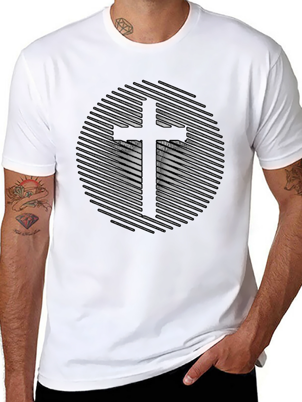 Abstract Cross Graphic Tee - Stylish Christian Apparel