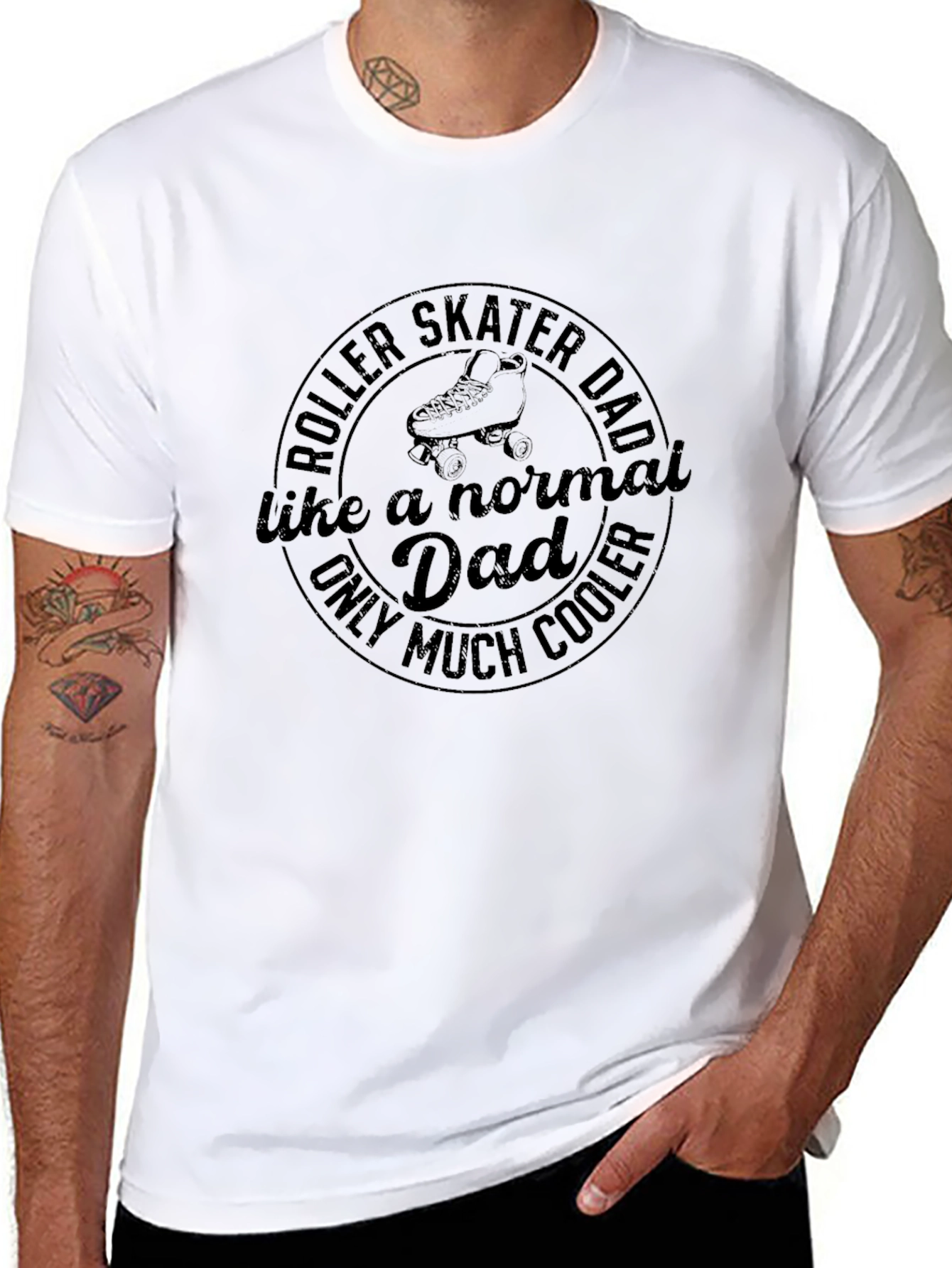 Roller Skater Dad Graphic Tee - Cool Dad T-Shirt