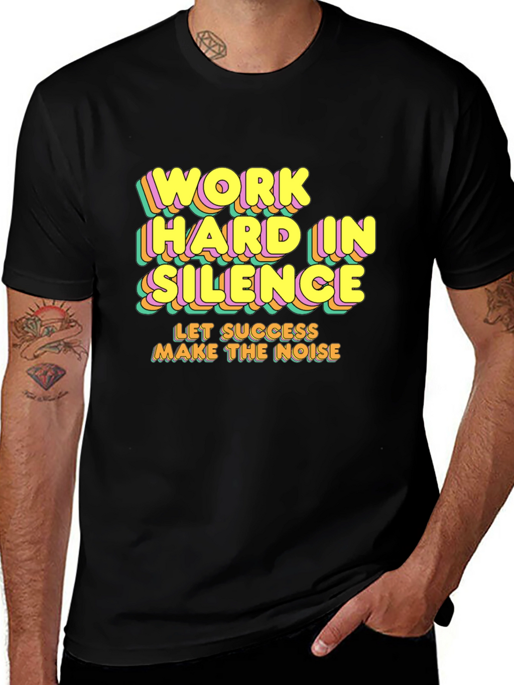 Motivational T-Shirt - Work Hard In Silence