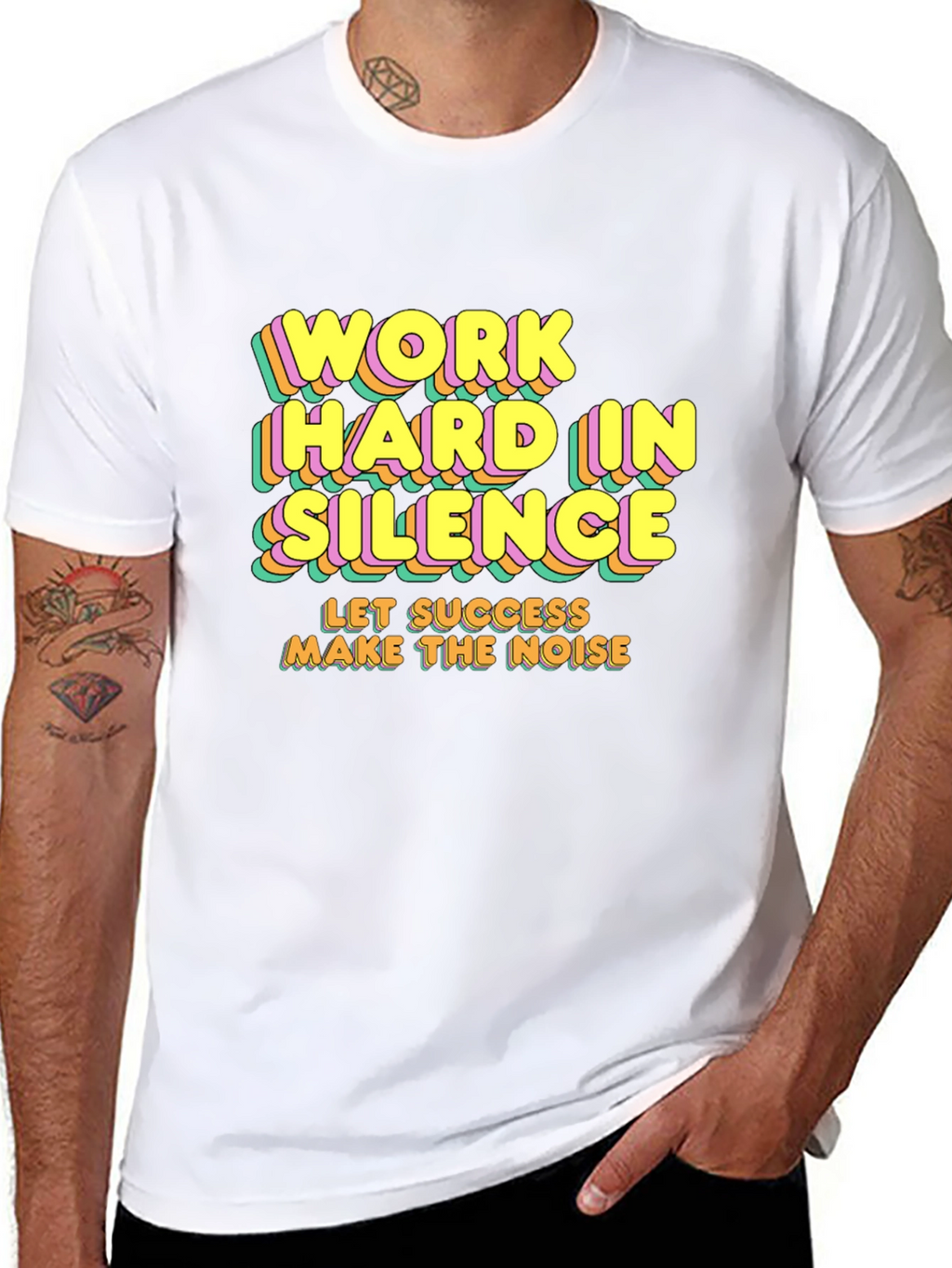 Motivational T-Shirt - Work Hard In Silence