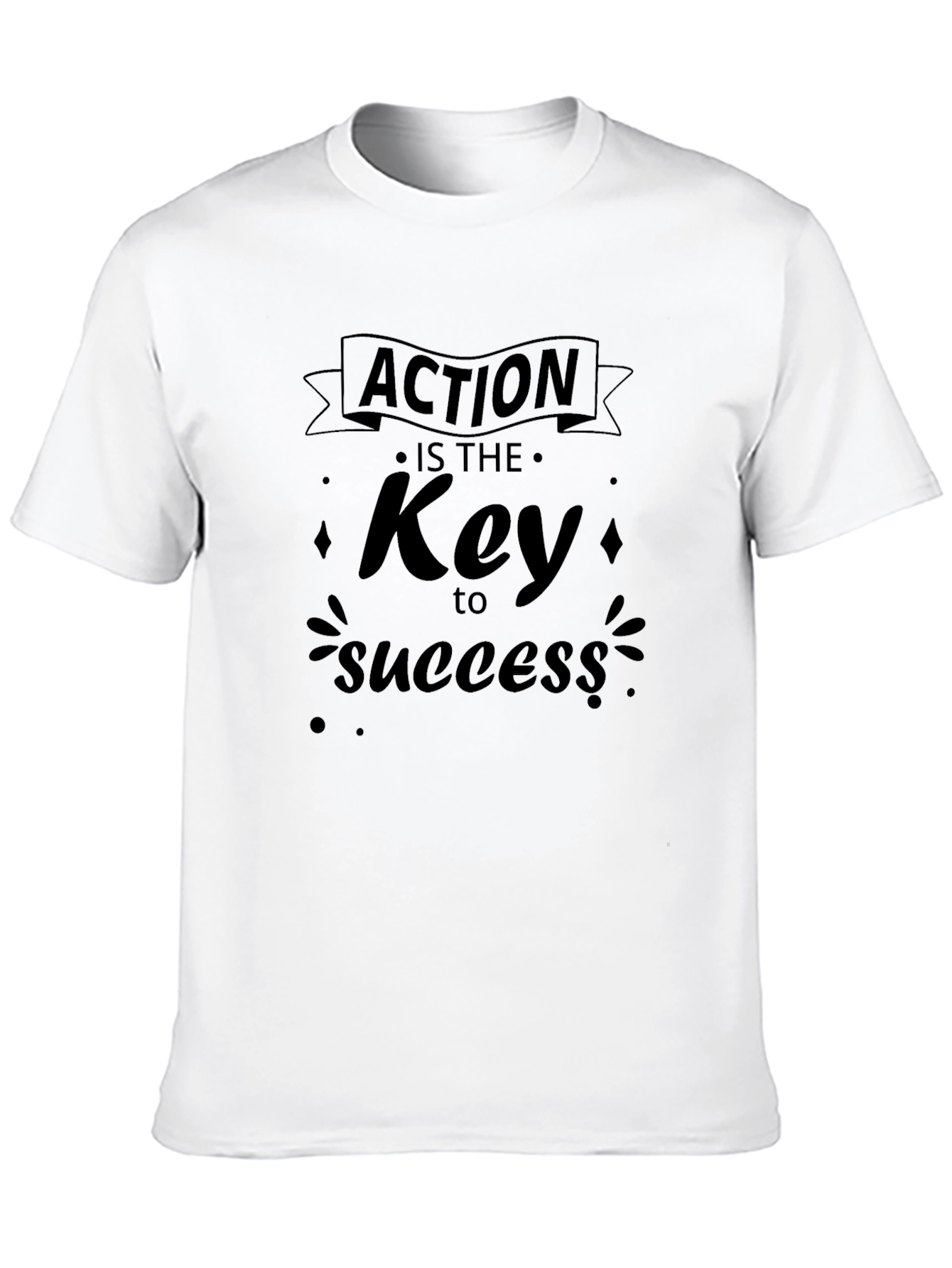 Action is Key to Success Black T-Shirt