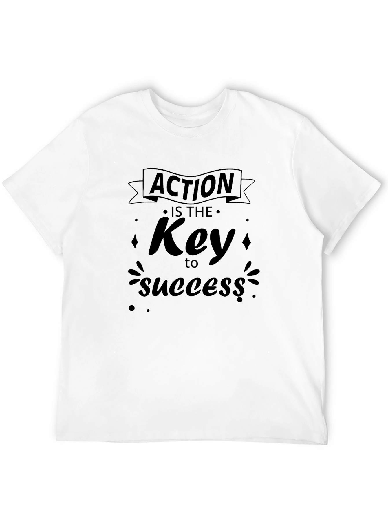 Action is Key to Success Black T-Shirt