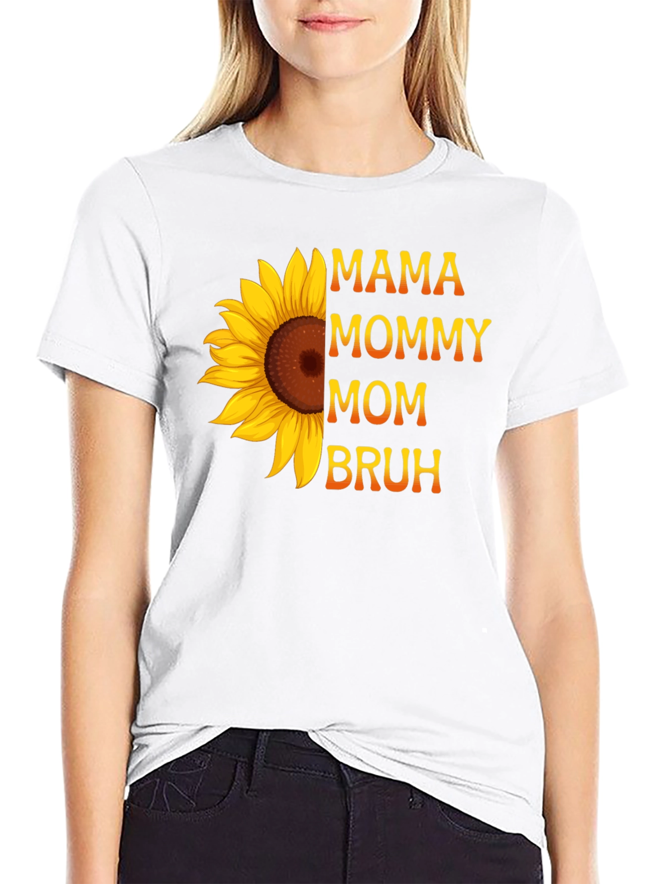 Mama Mommy Mom Bruh Sunflower Graphic Tee