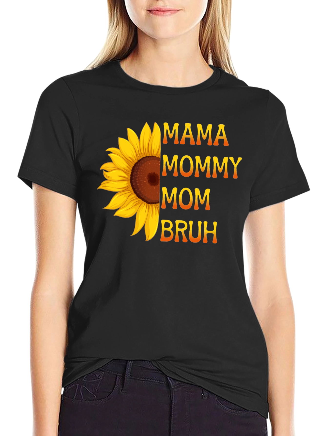 Mama Mommy Mom Bruh Sunflower Graphic Tee