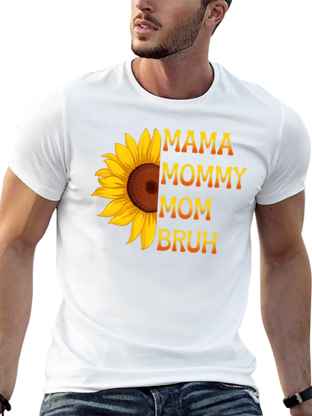 Mama Mommy Mom Bruh Sunflower Graphic Tee