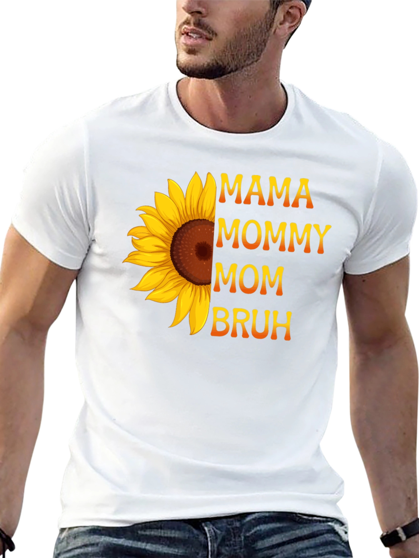 Mama Mommy Mom Bruh Sunflower Graphic Tee