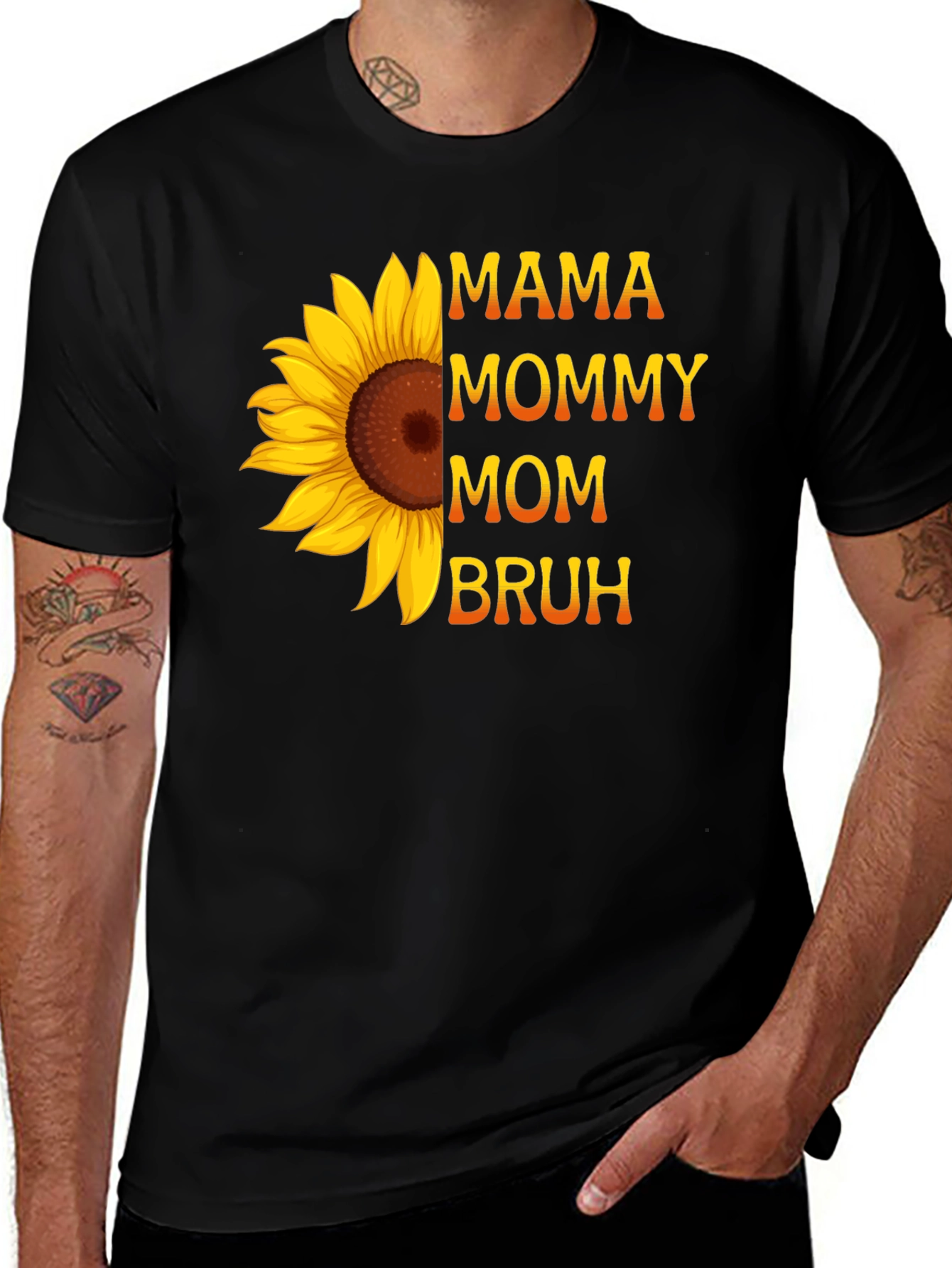 Mama Mommy Mom Bruh Sunflower Graphic Tee