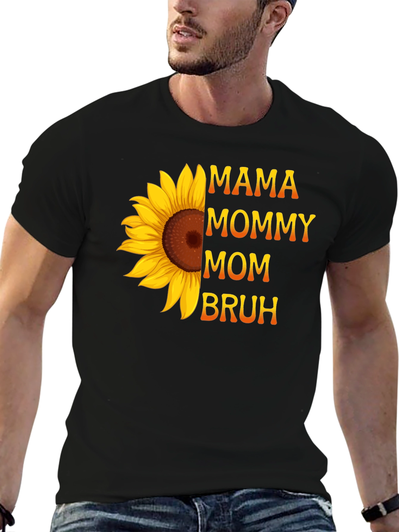 Mama Mommy Mom Bruh Sunflower Graphic Tee