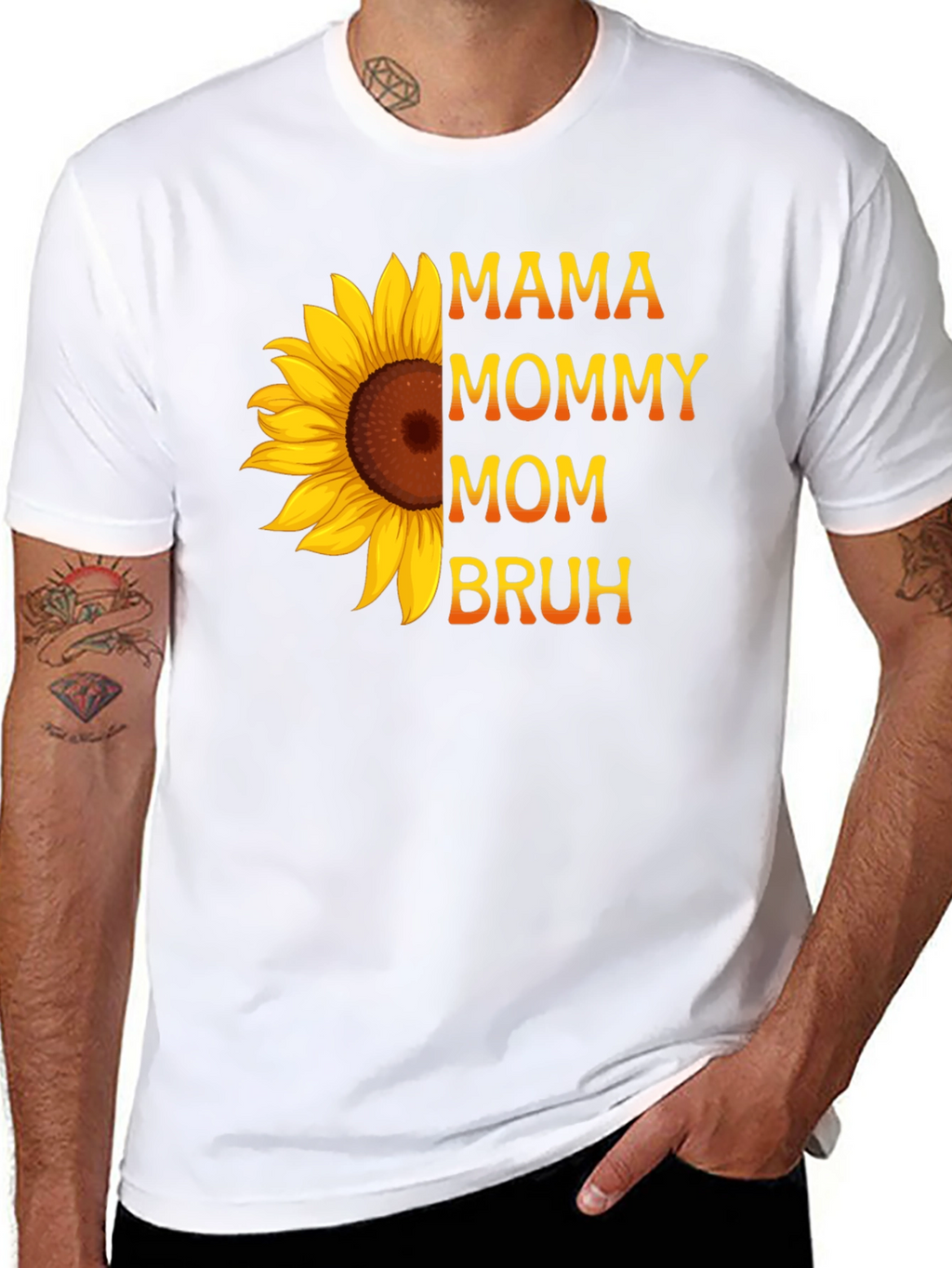 Mama Mommy Mom Bruh Sunflower Graphic Tee