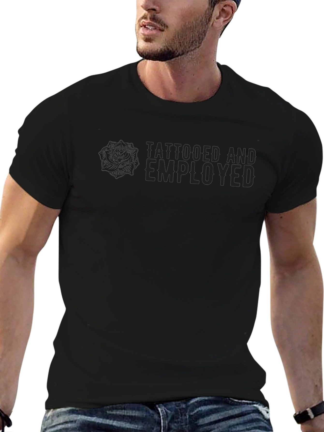 Tattooed and Employed Graphic T-Shirt - Black
