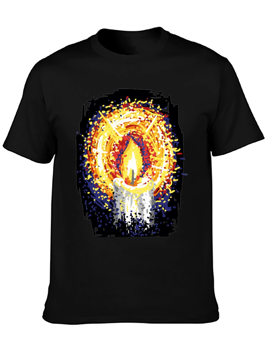 Candlelight Graphic Print Black T-Shirt