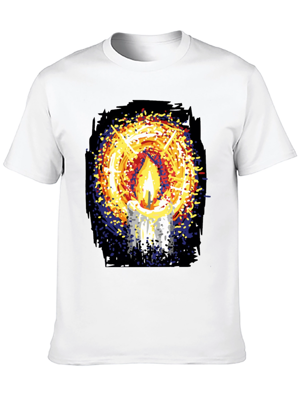 Candlelight Graphic Print Black T-Shirt
