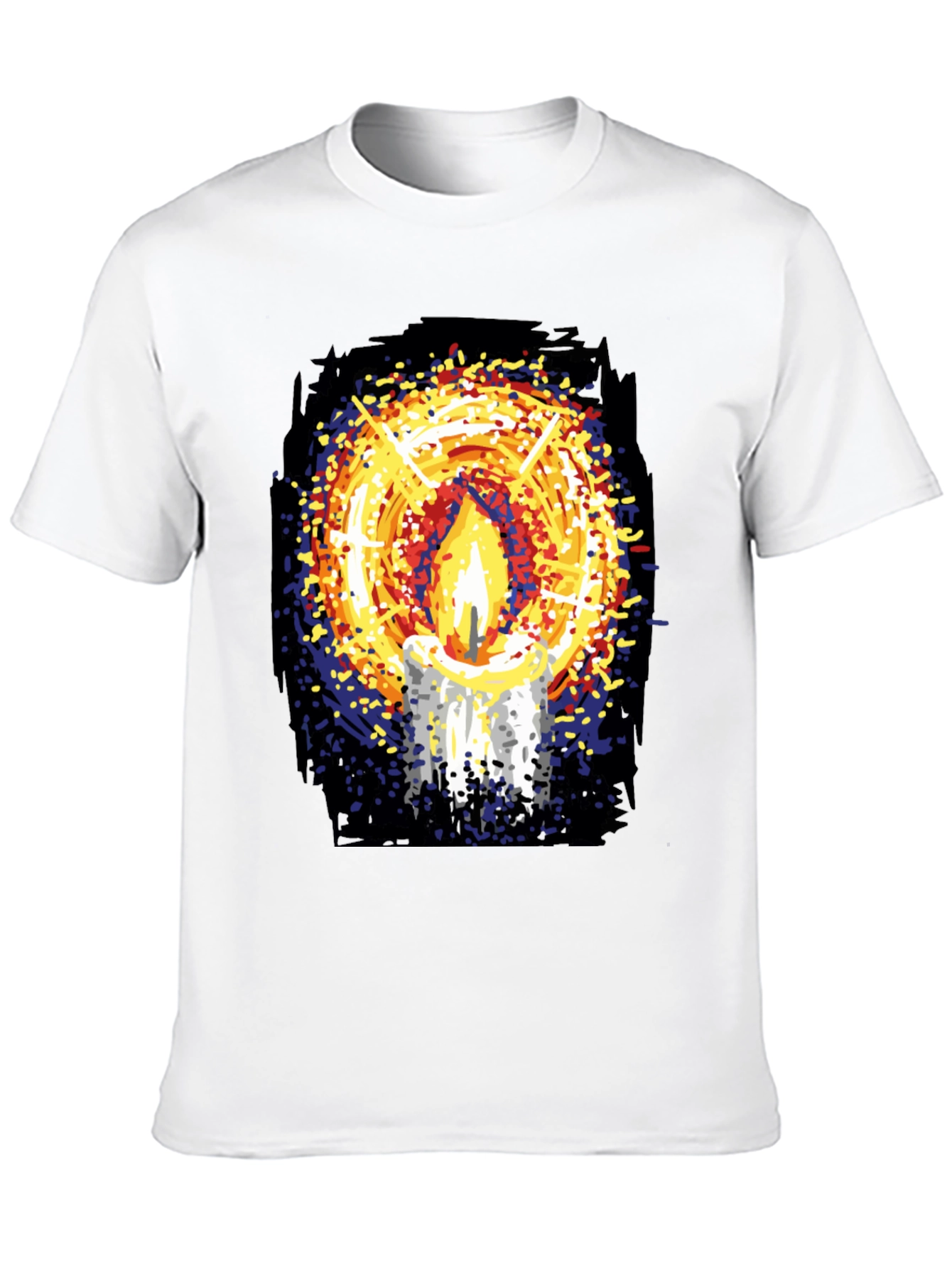 Candlelight Graphic Print Black T-Shirt