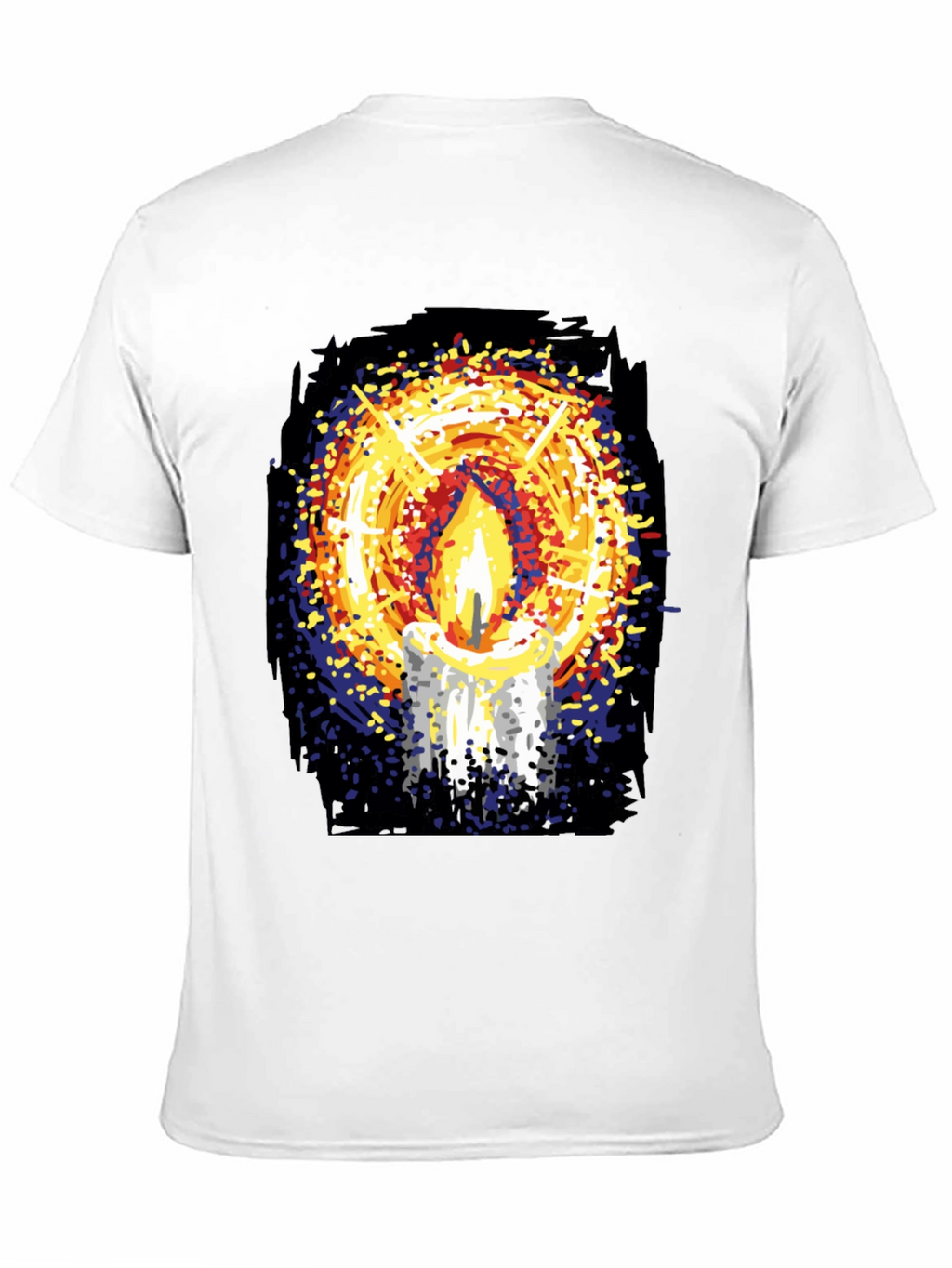 Candlelight Graphic Print Black T-Shirt