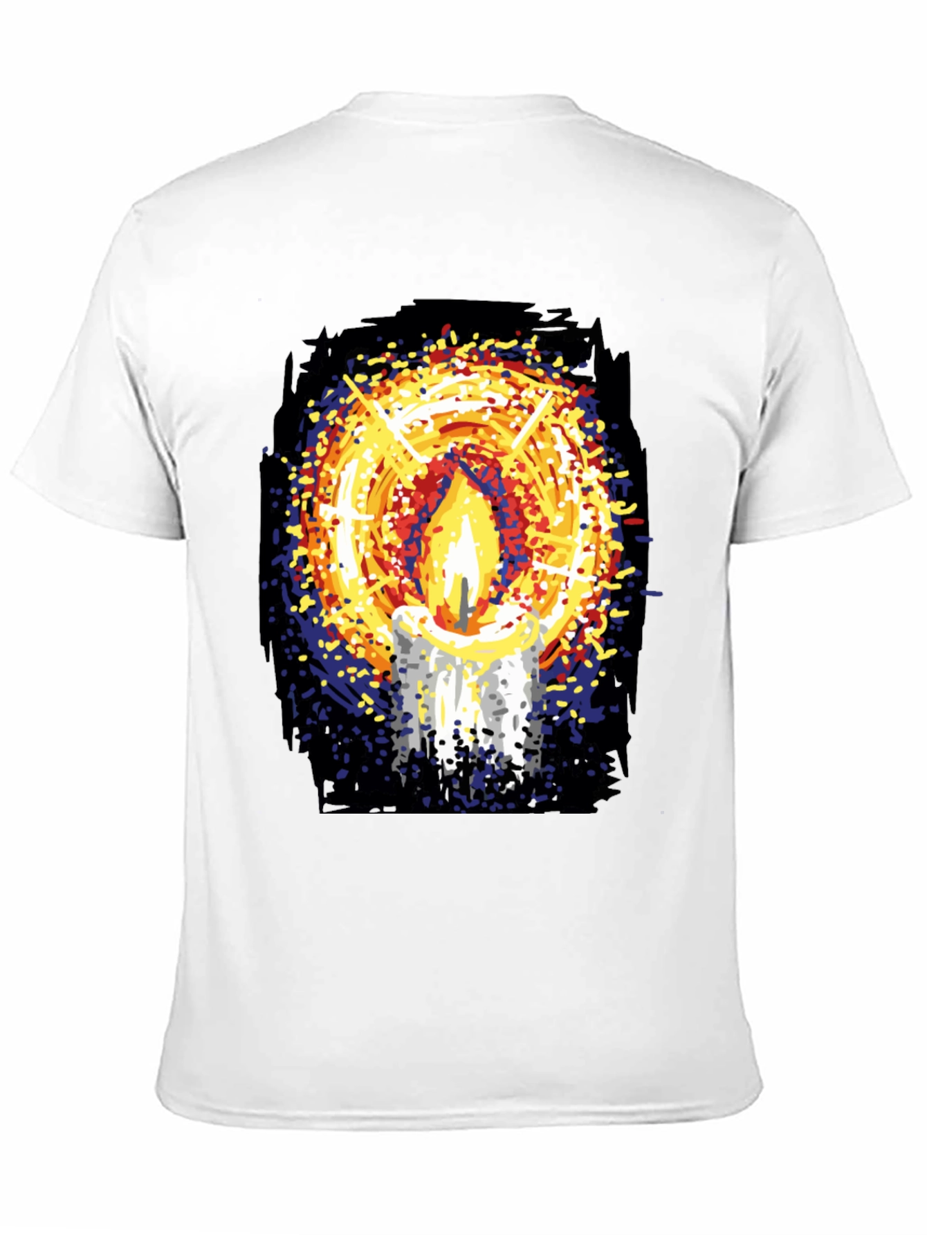 Candlelight Graphic Print Black T-Shirt