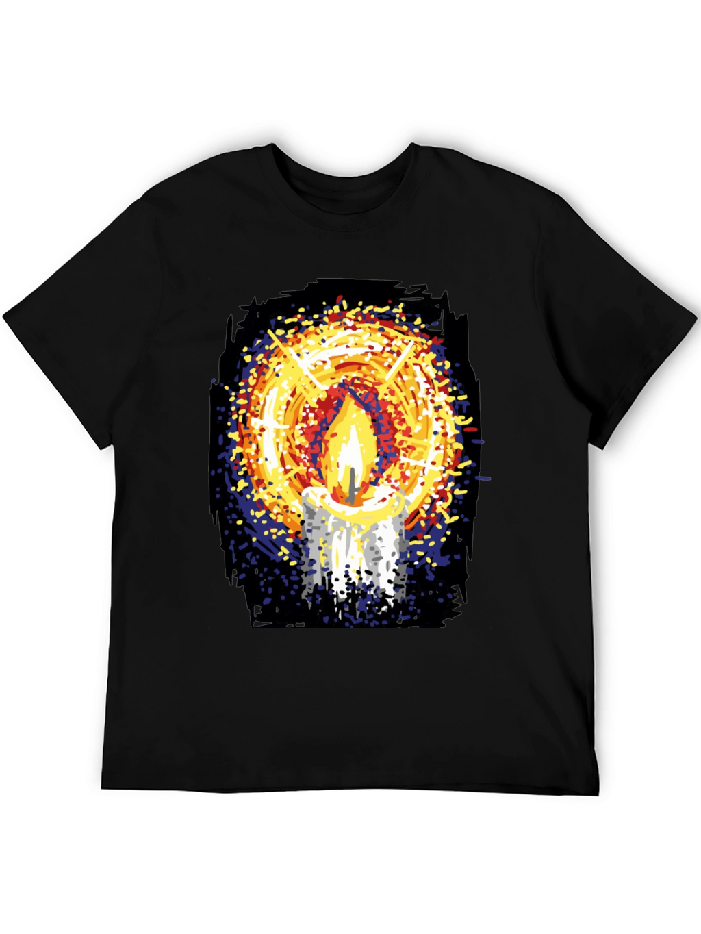 Candlelight Graphic Print Black T-Shirt