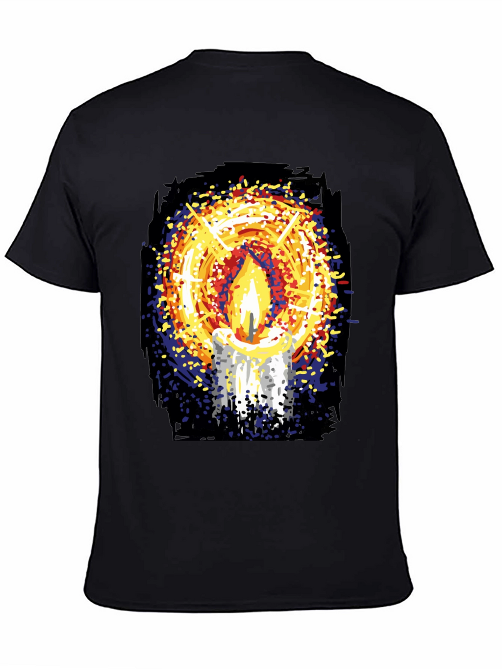Candlelight Graphic Print Black T-Shirt