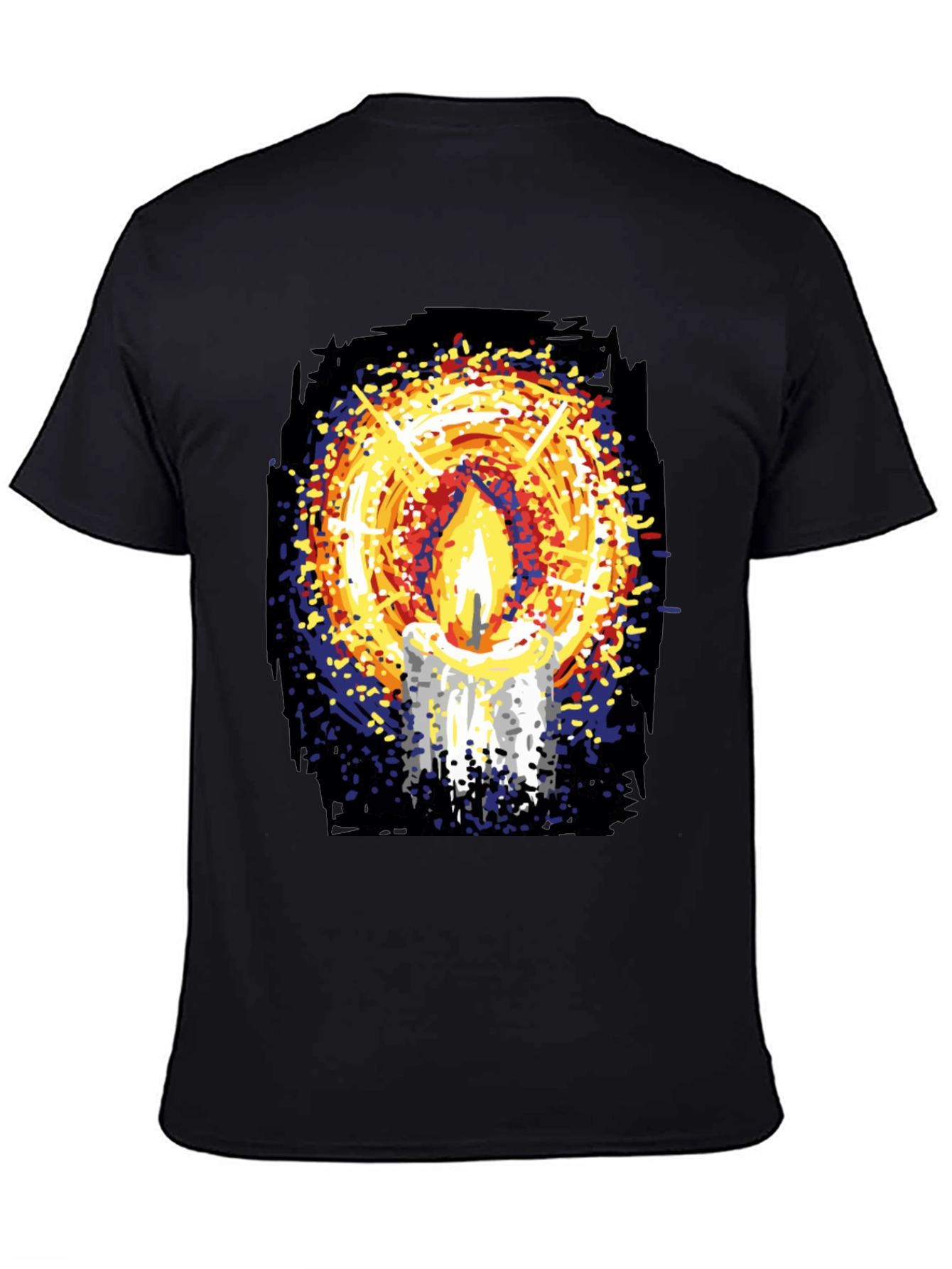 Candlelight Graphic Print Black T-Shirt