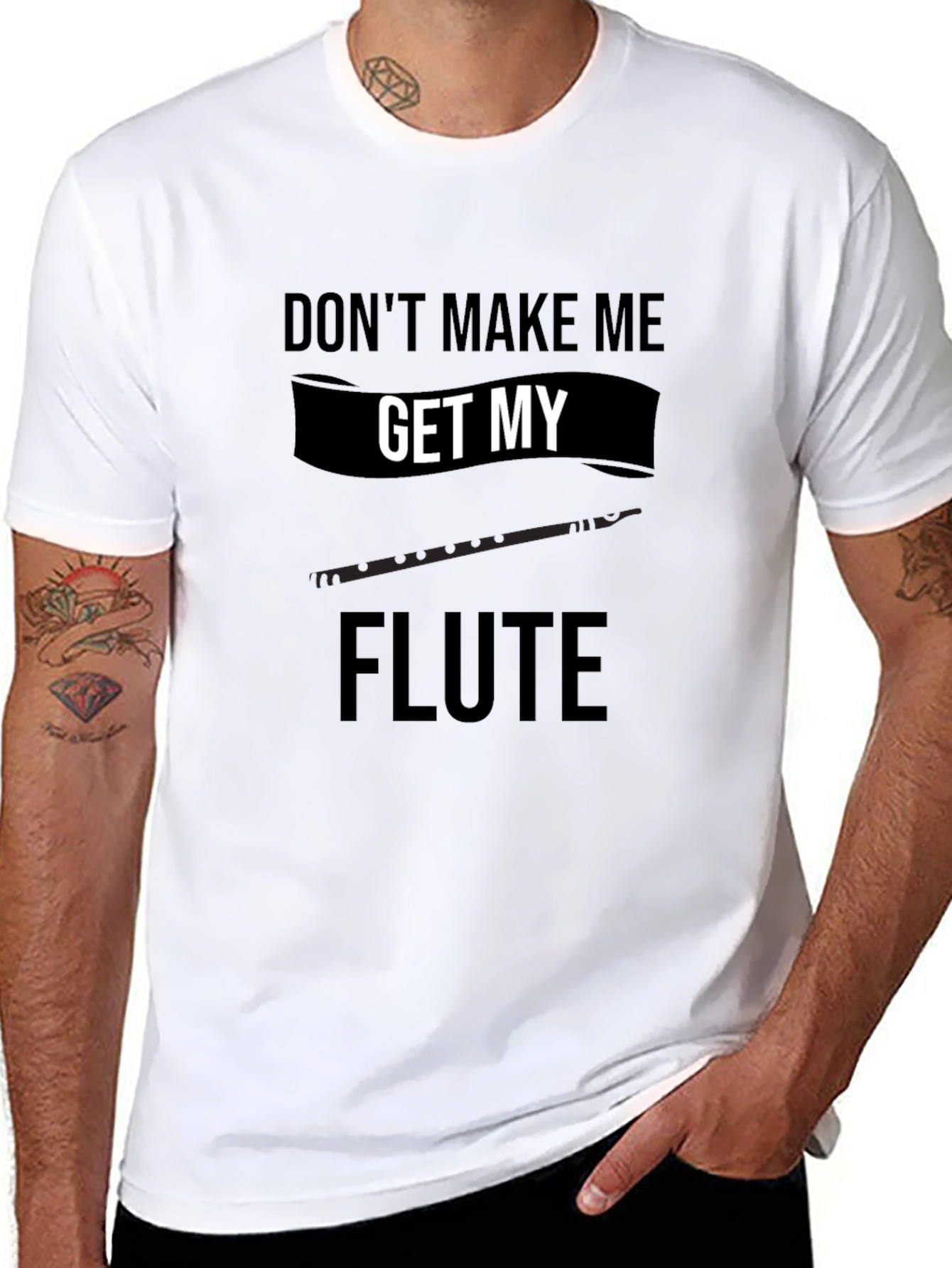 Dont Make Me Get My Flute Black T-Shirt