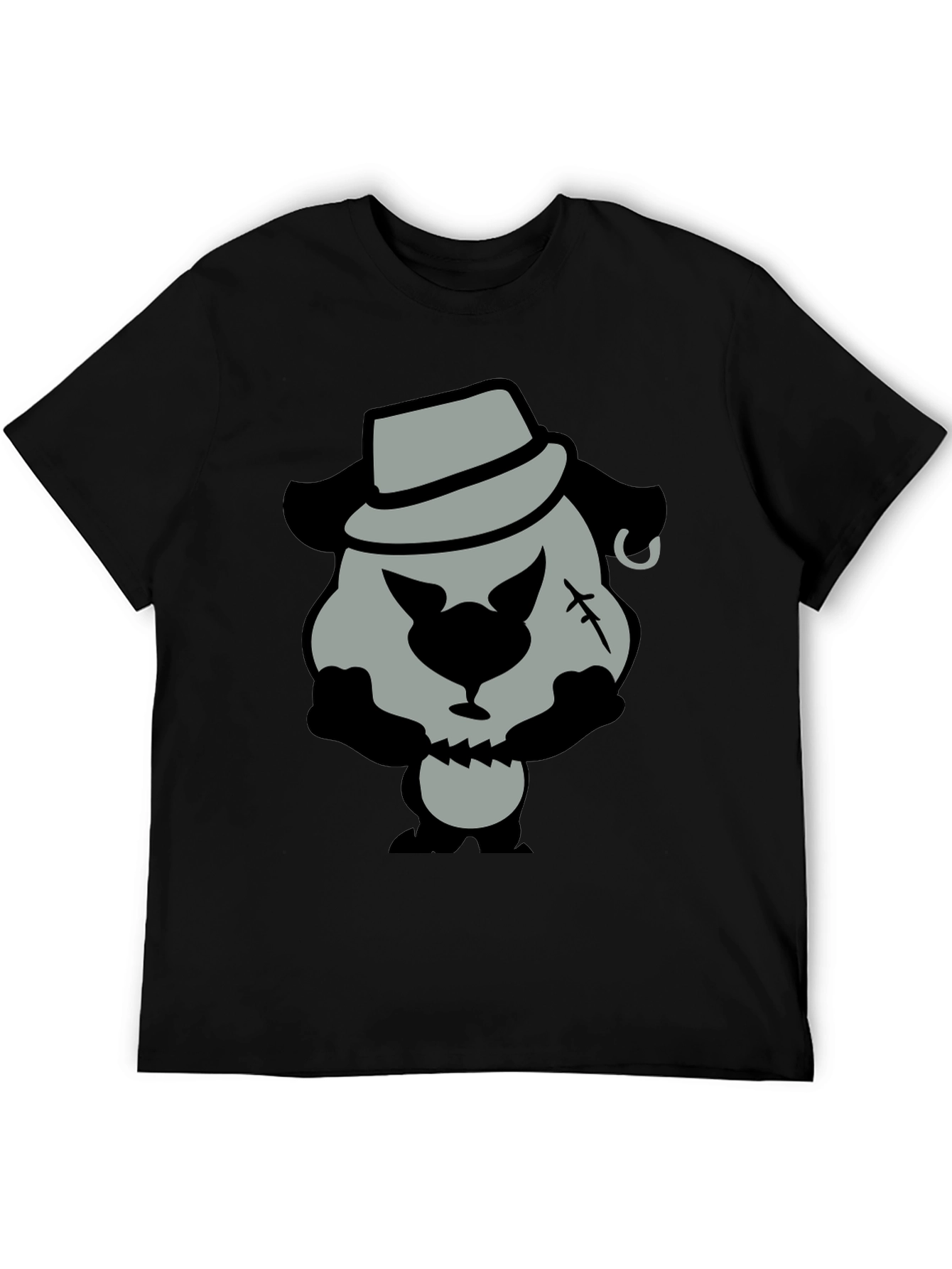 Cartoon Gangster Bear Graphic T-Shirt