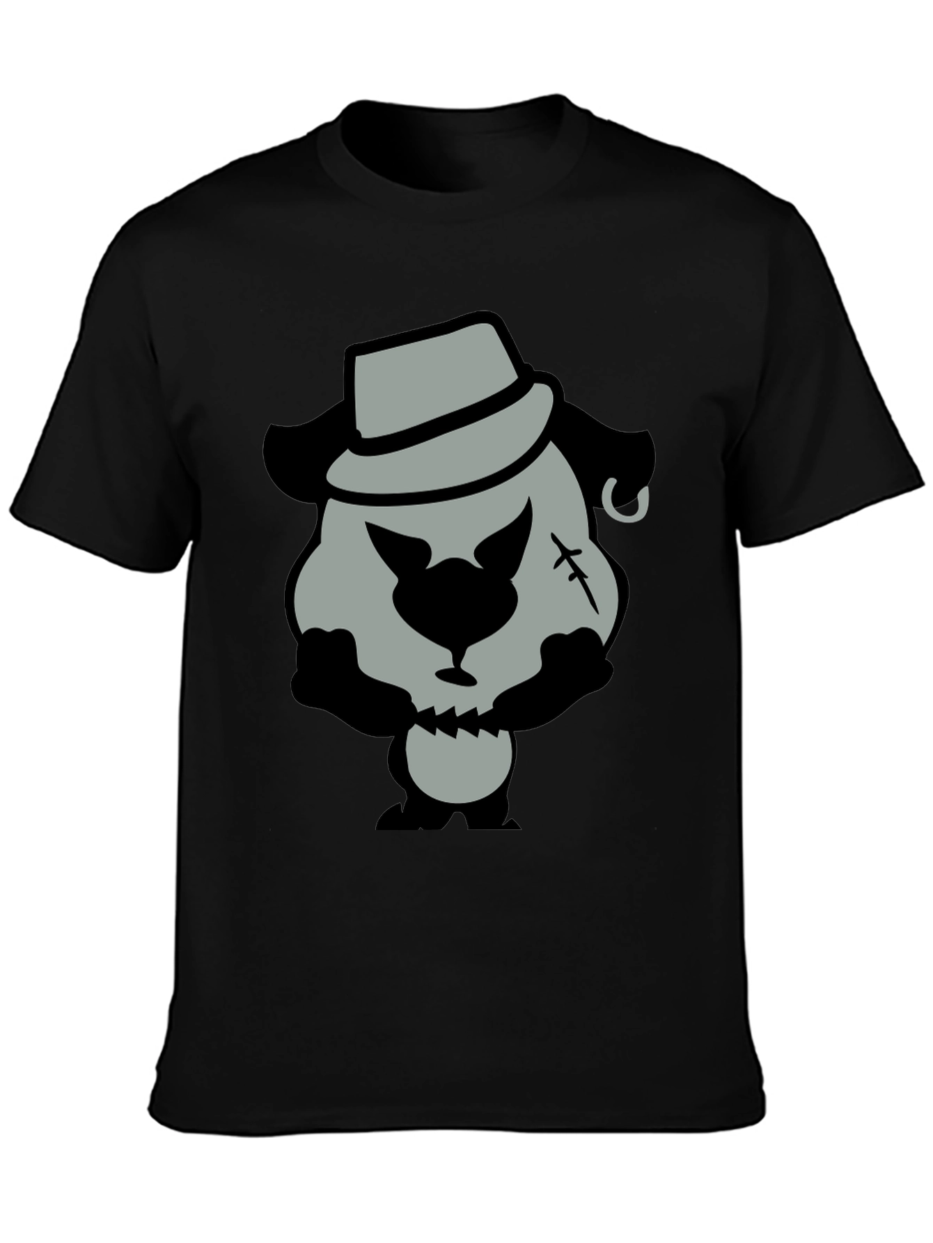 Cartoon Gangster Bear Graphic T-Shirt