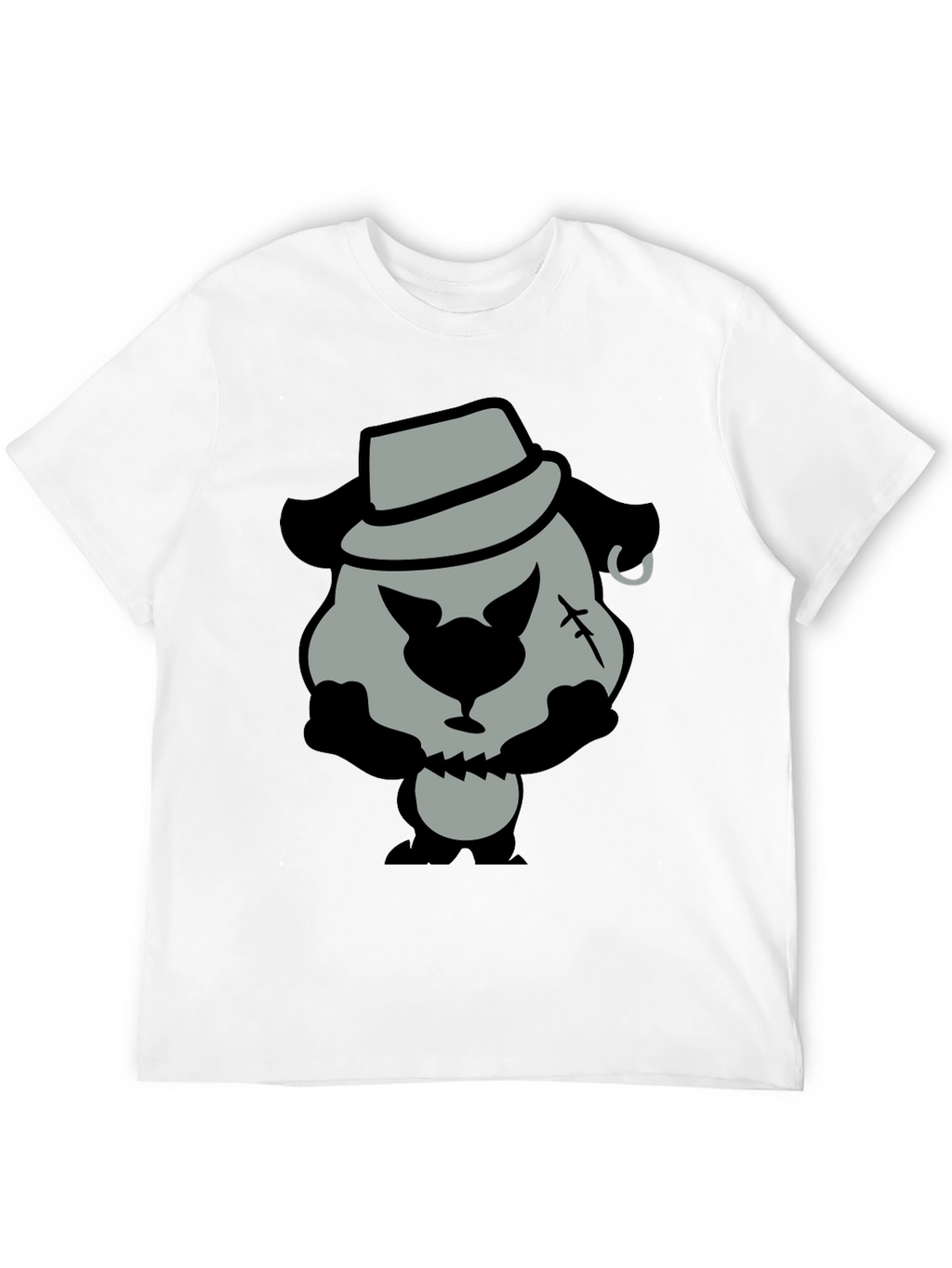 Cartoon Gangster Bear Graphic T-Shirt