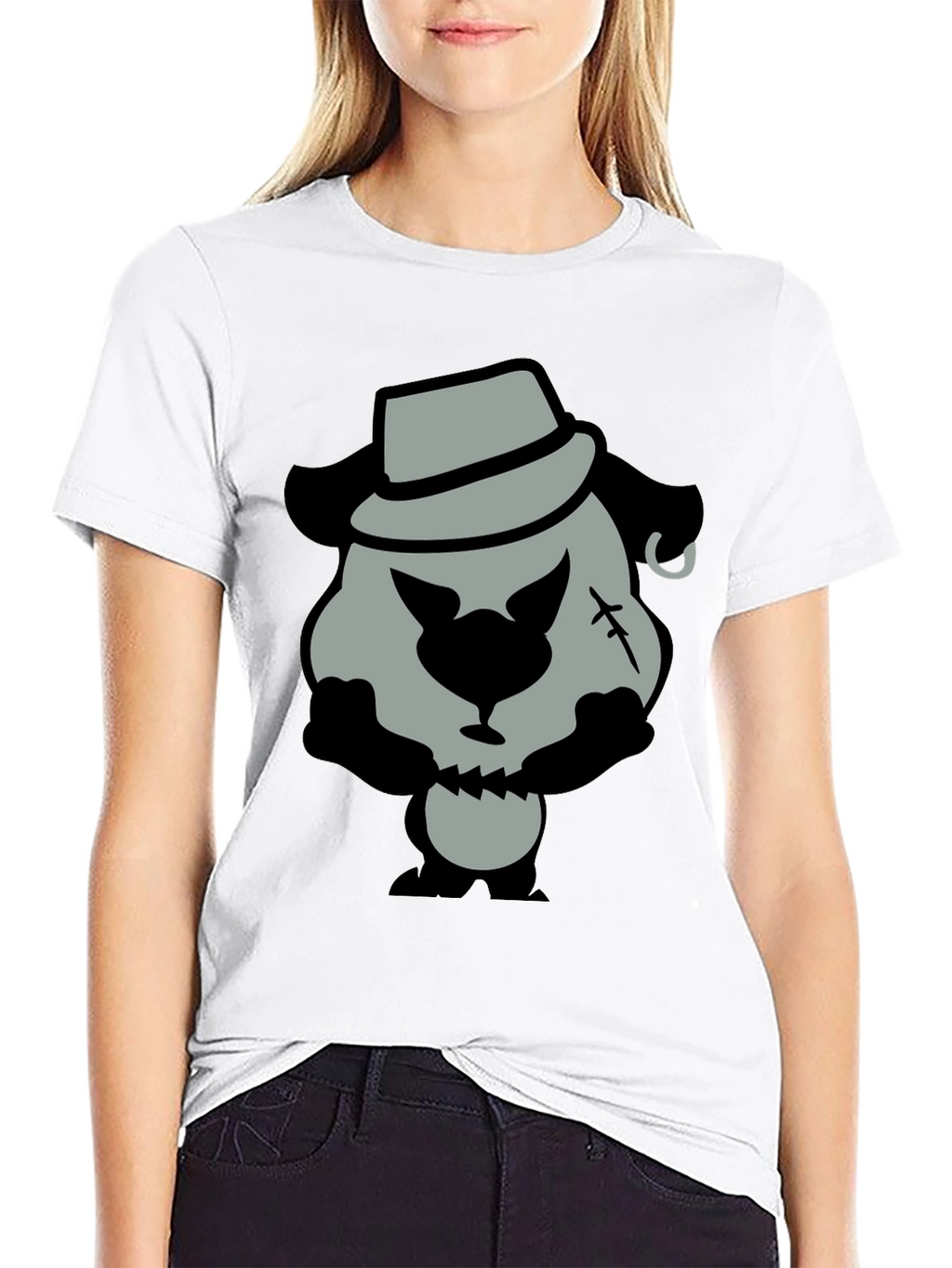Cartoon Gangster Bear Graphic T-Shirt