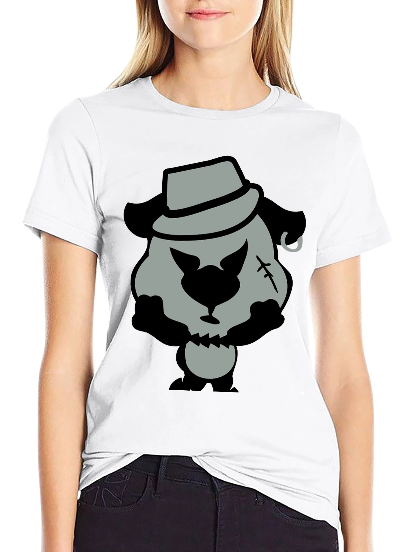 Cartoon Gangster Bear Graphic T-Shirt