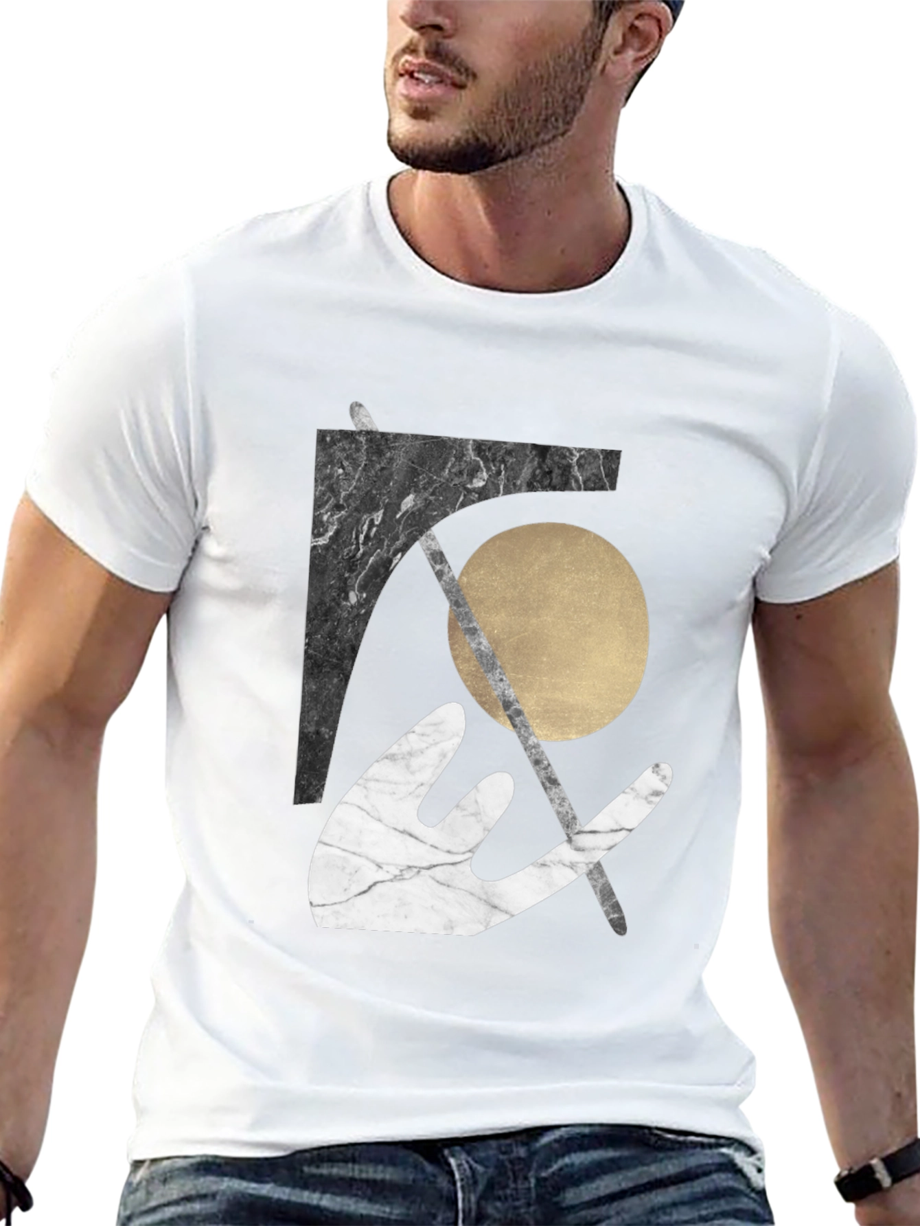 Abstract Graphic Tee - Modern Marble Design