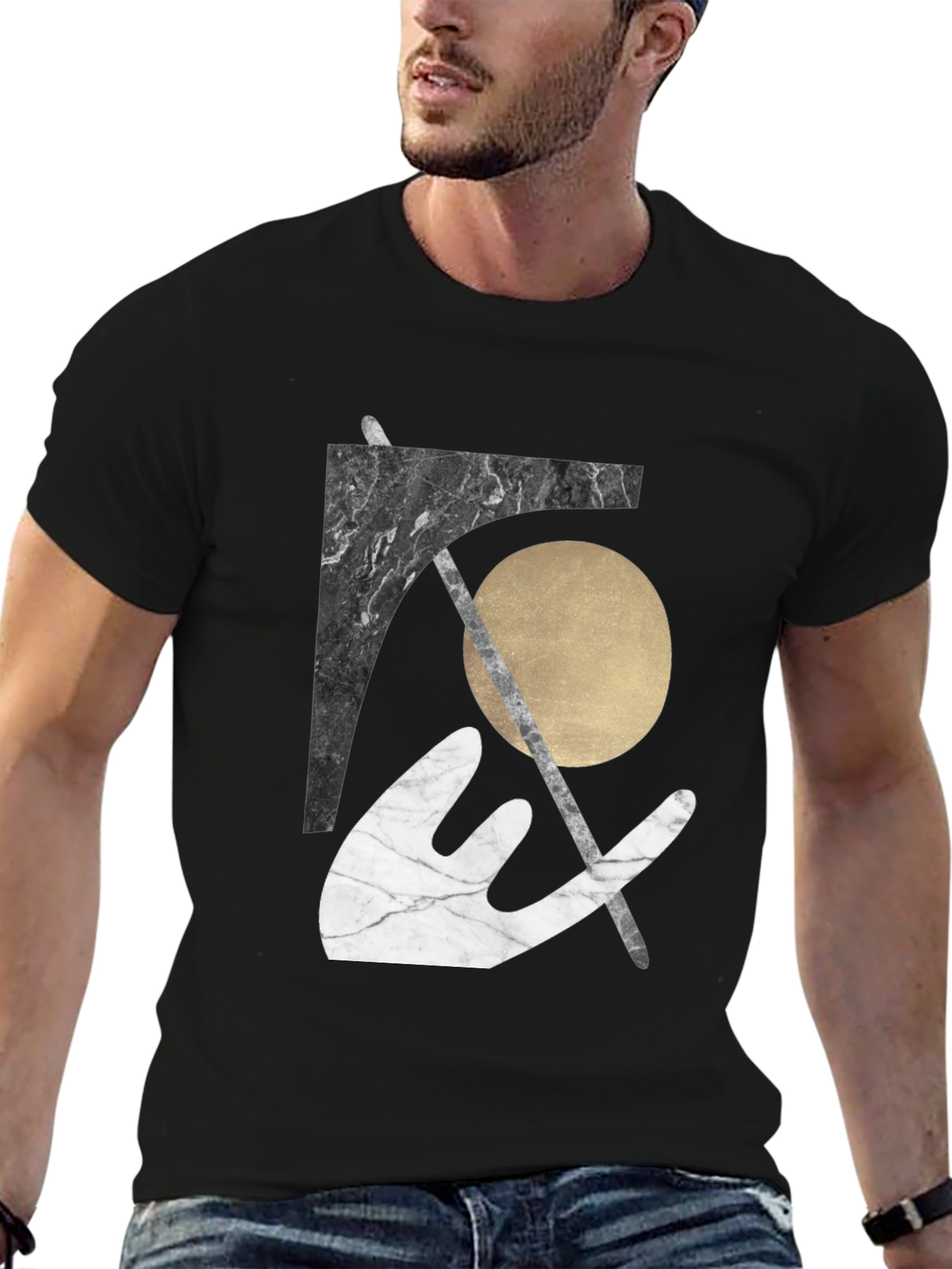 Abstract Graphic Tee - Modern Marble Design