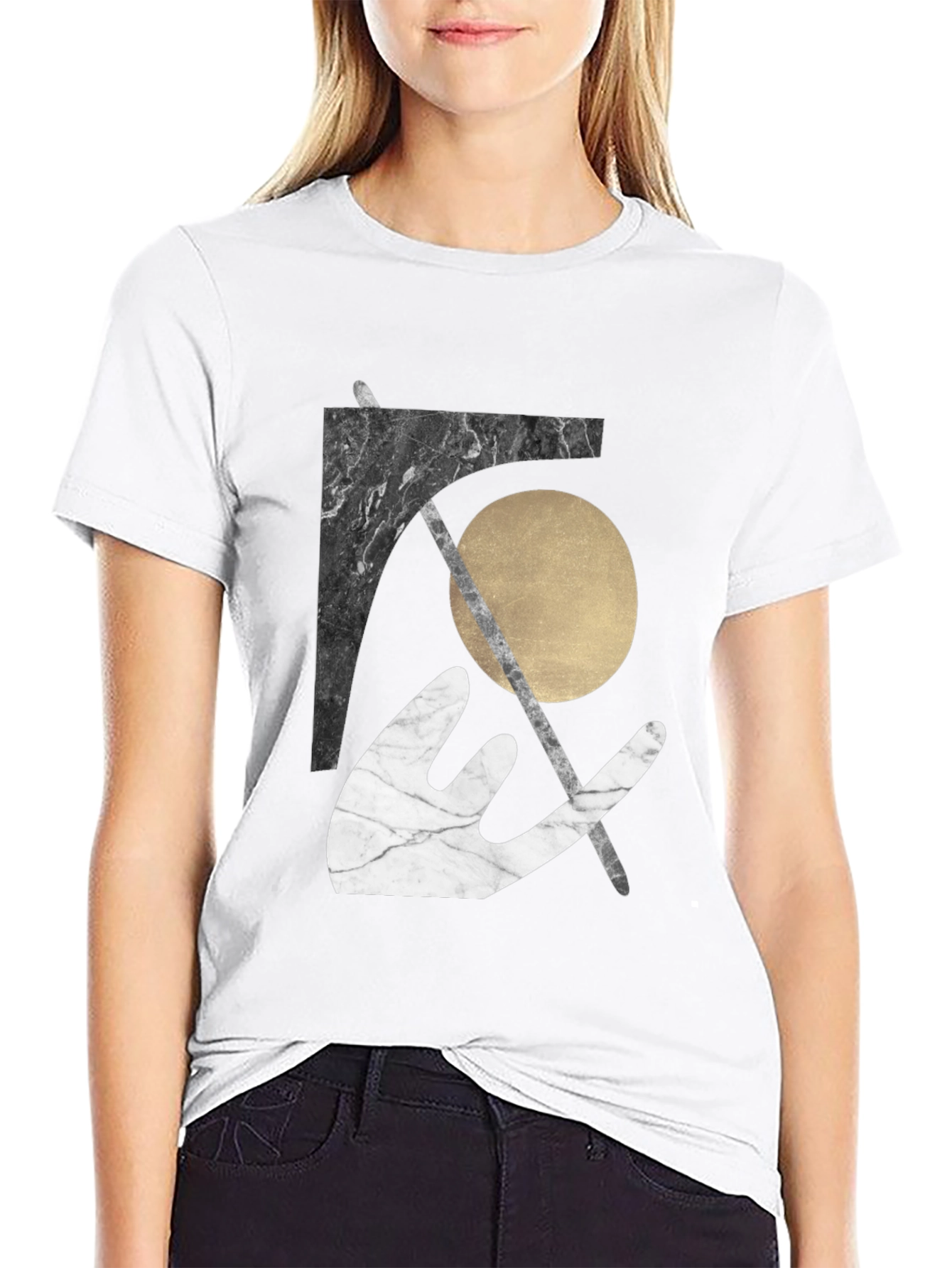 Abstract Graphic Tee - Modern Marble Design