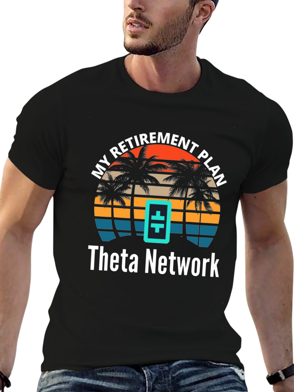 Theta Network Retirement Plan T-Shirt - Tropical Design