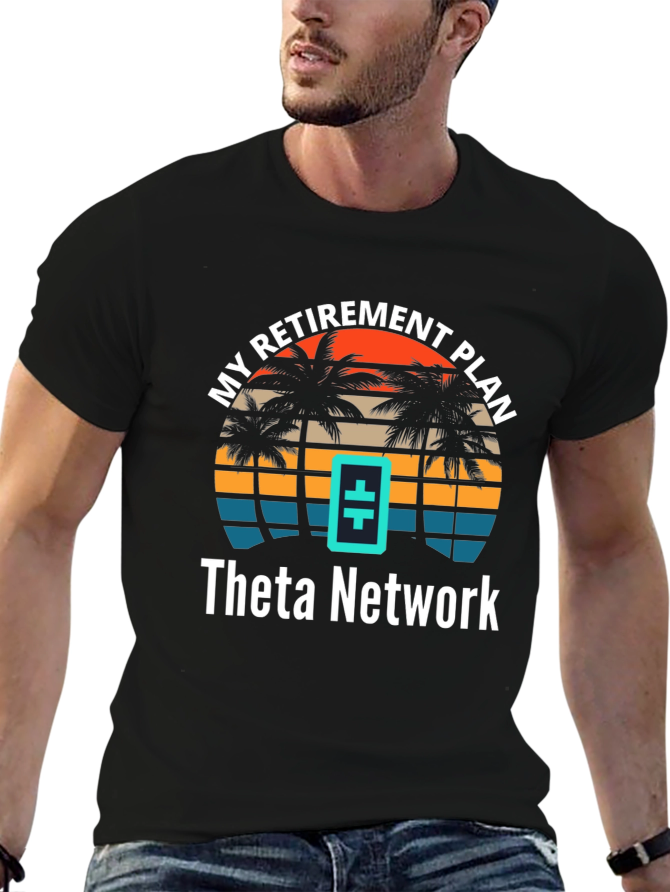 Theta Network Retirement Plan T-Shirt - Tropical Design