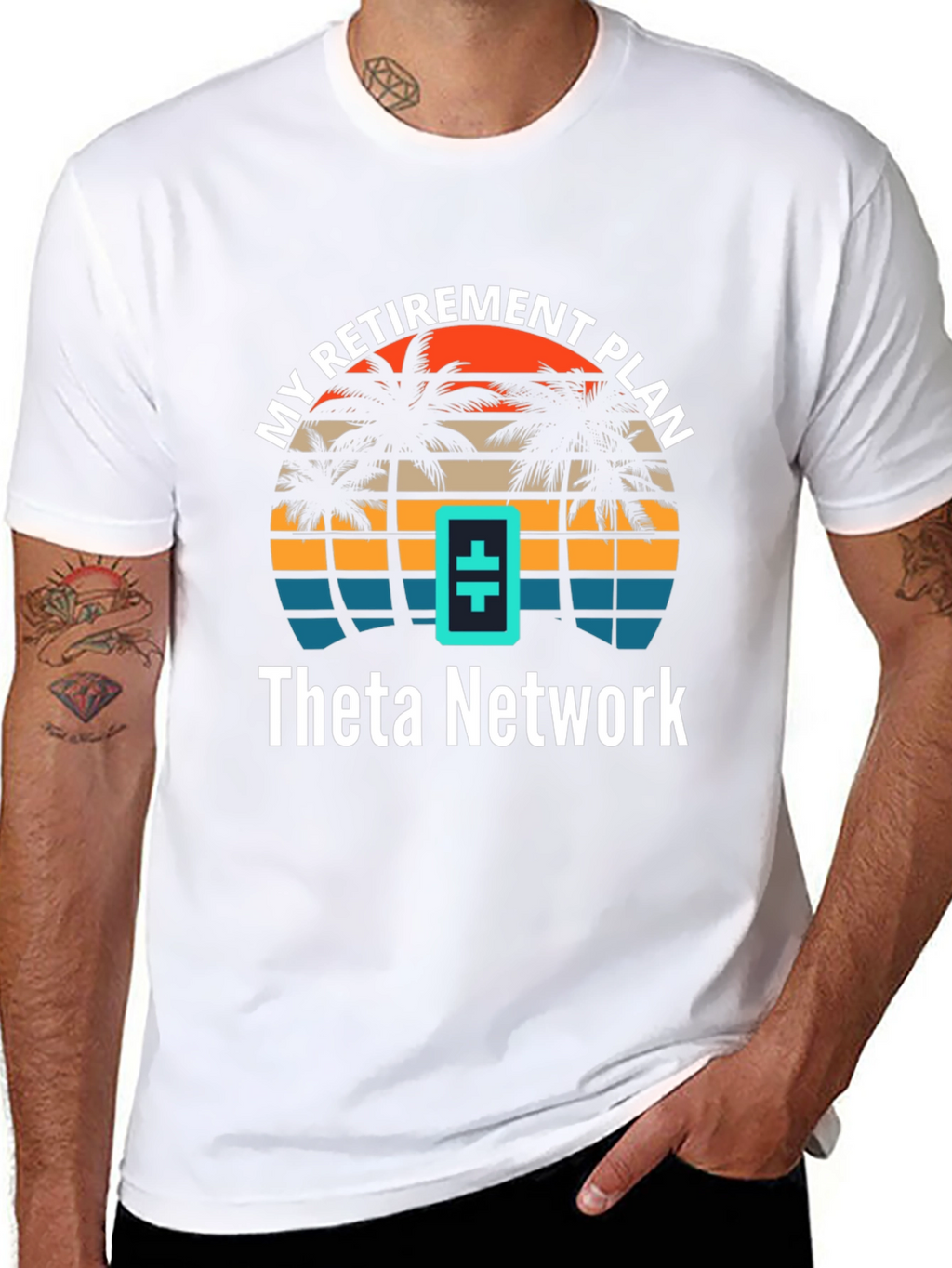 Theta Network Retirement Plan T-Shirt - Tropical Design