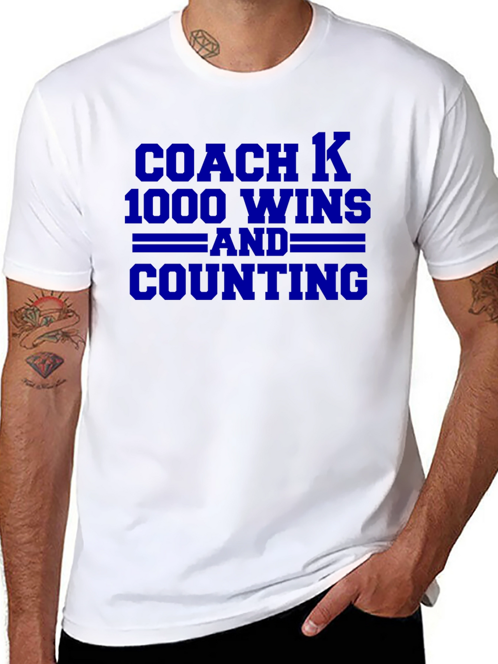 Coach K 1000 Wins T-Shirt - Black