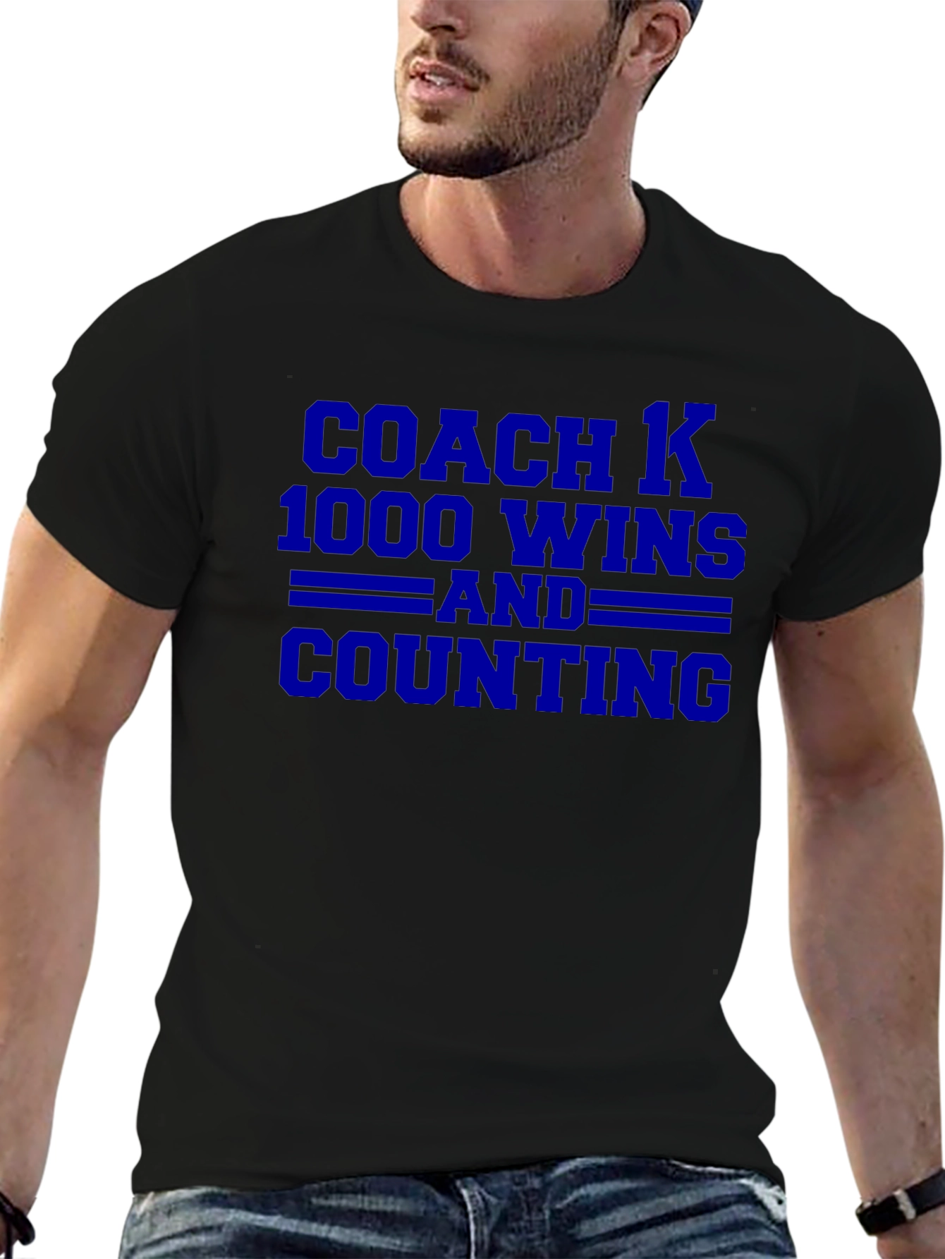 Coach K 1000 Wins T-Shirt - Black