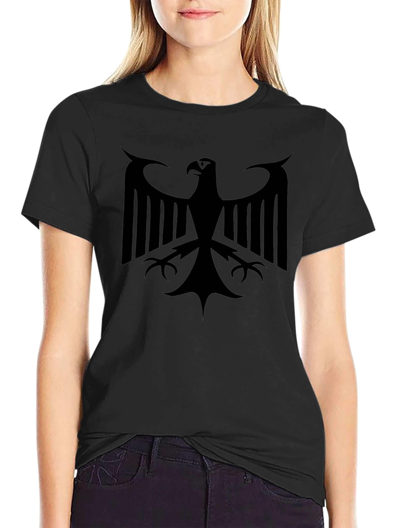 Black Eagle Graphic Tee - Mens Short Sleeve Crew Neck
