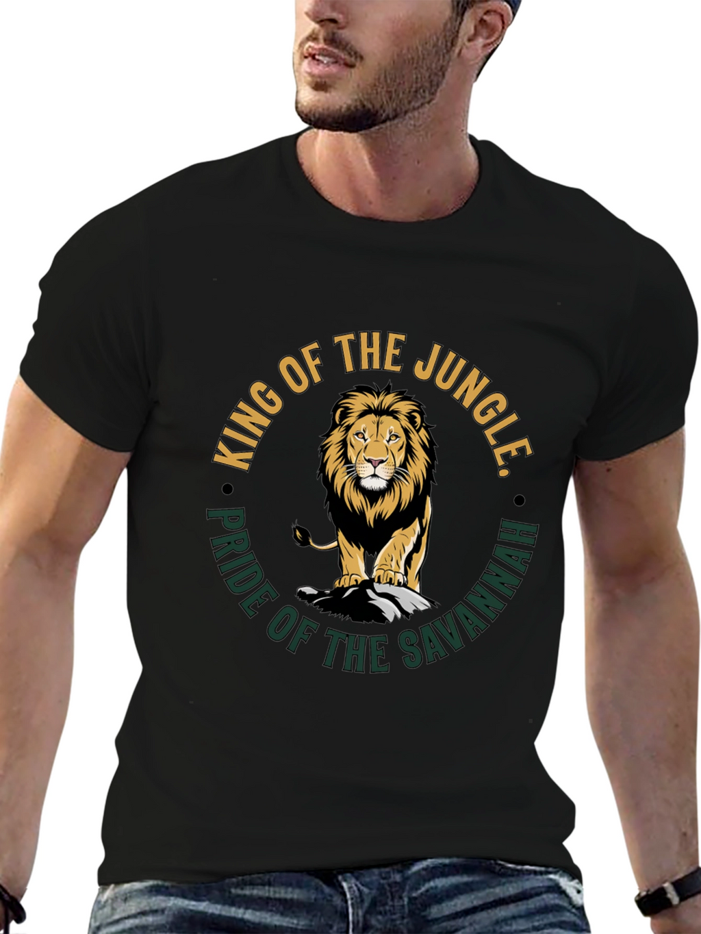 King of the Jungle Lion Graphic T-Shirt