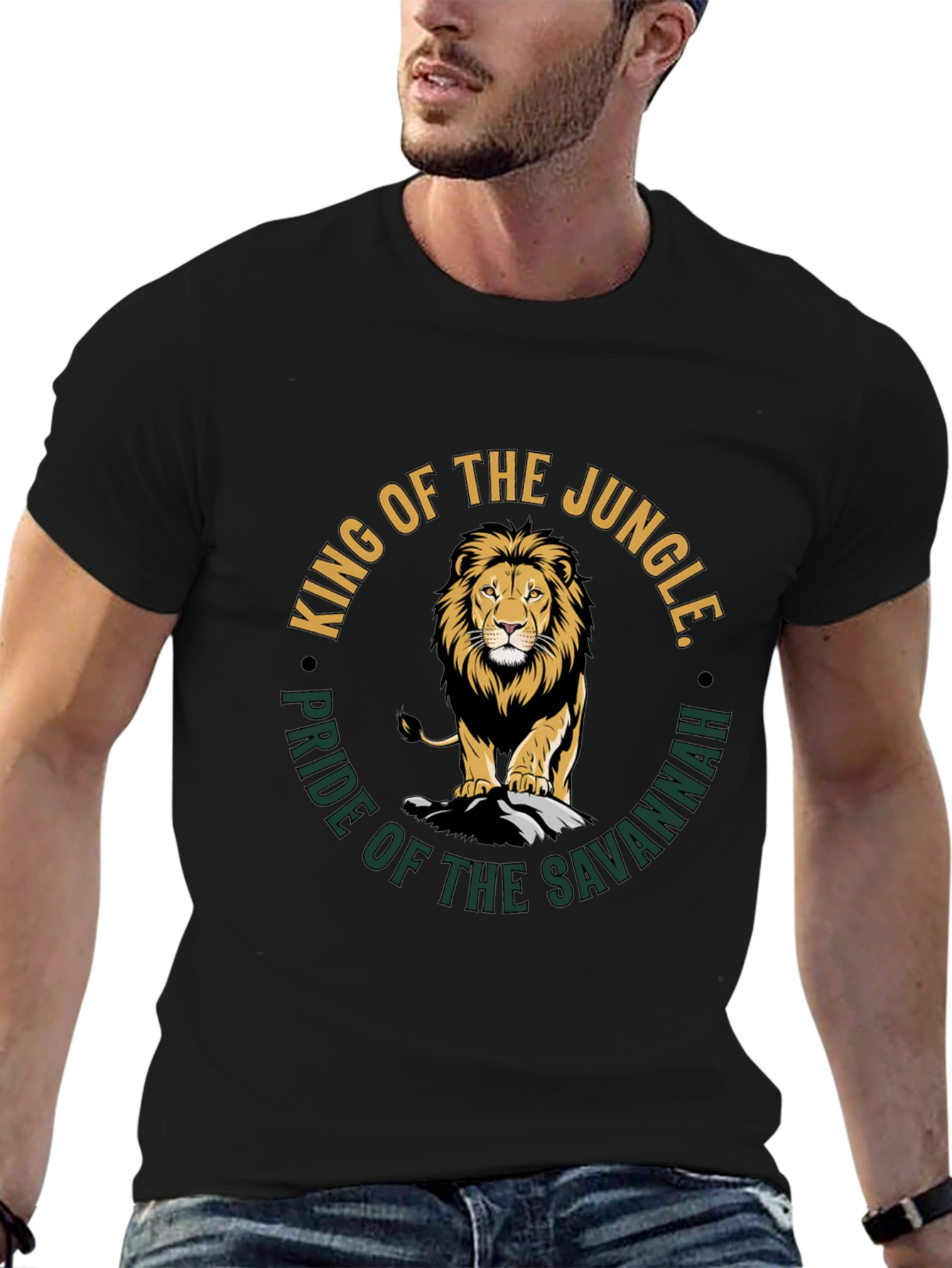 King of the Jungle Lion Graphic T-Shirt
