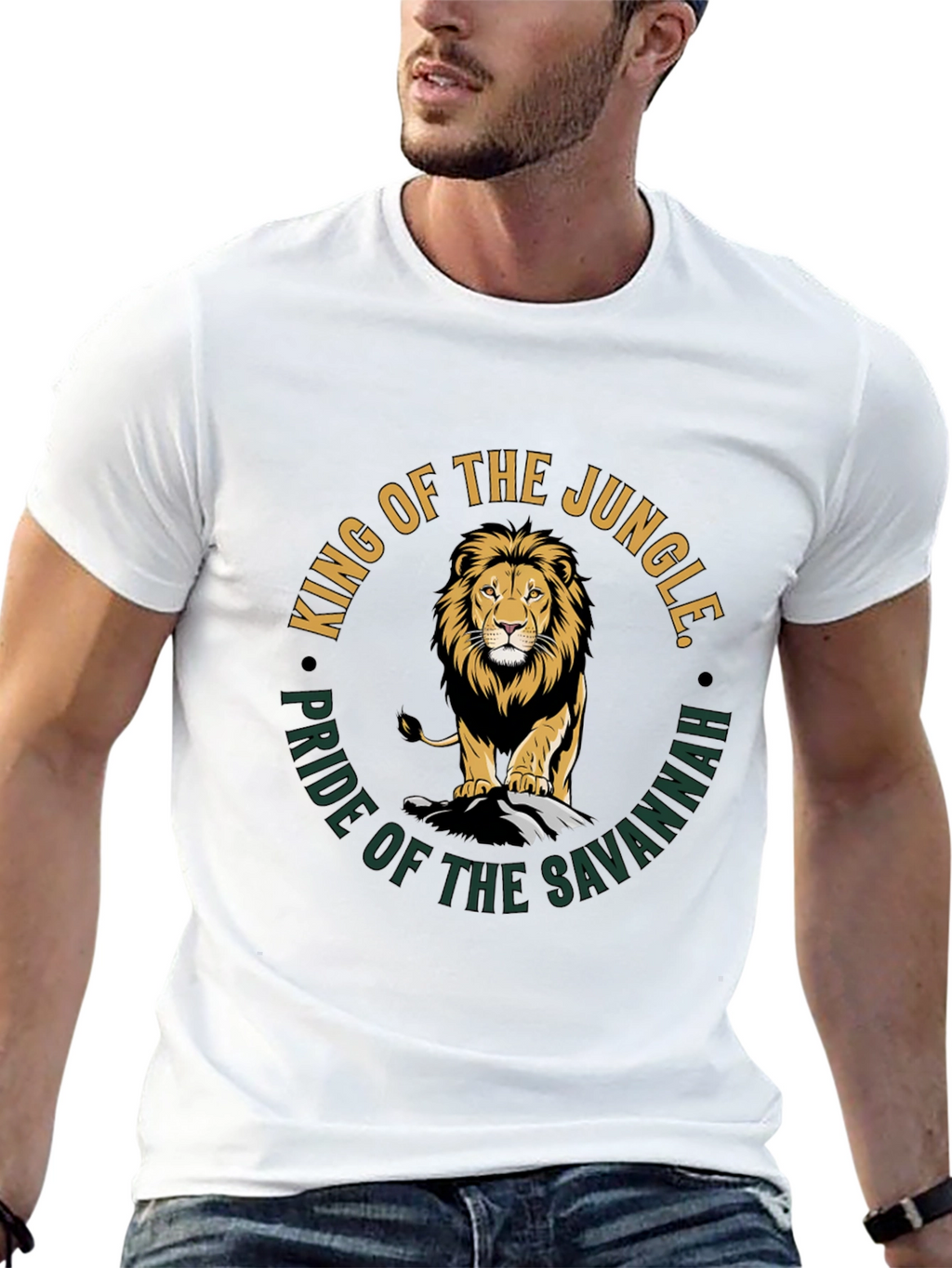 King of the Jungle Lion Graphic T-Shirt
