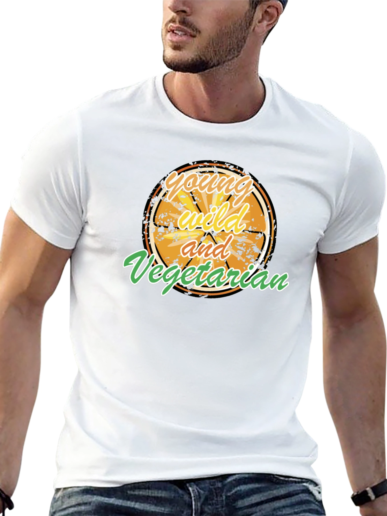 Young Wild and Vegetarian Graphic T-Shirt
