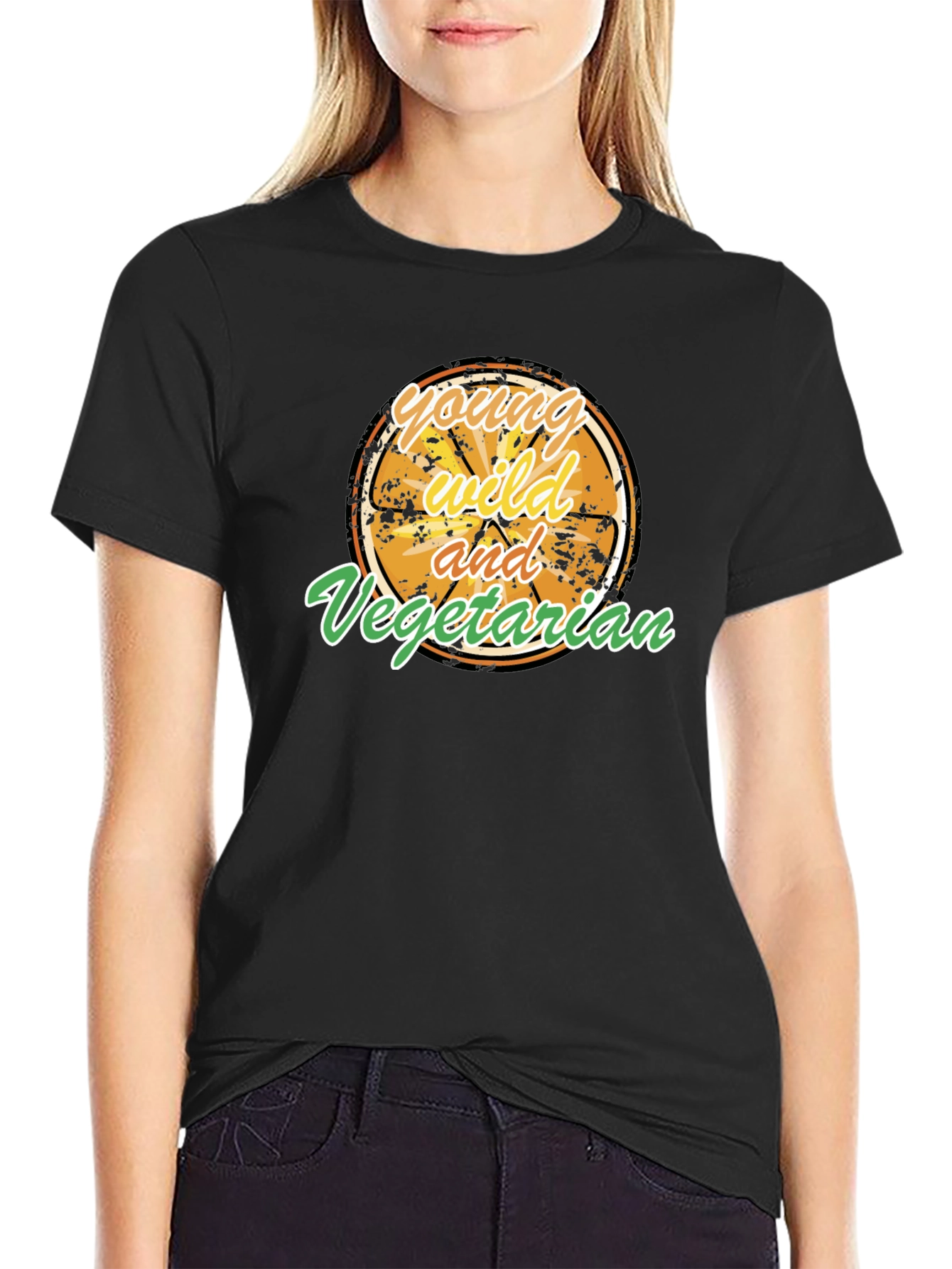 Young Wild and Vegetarian Graphic T-Shirt