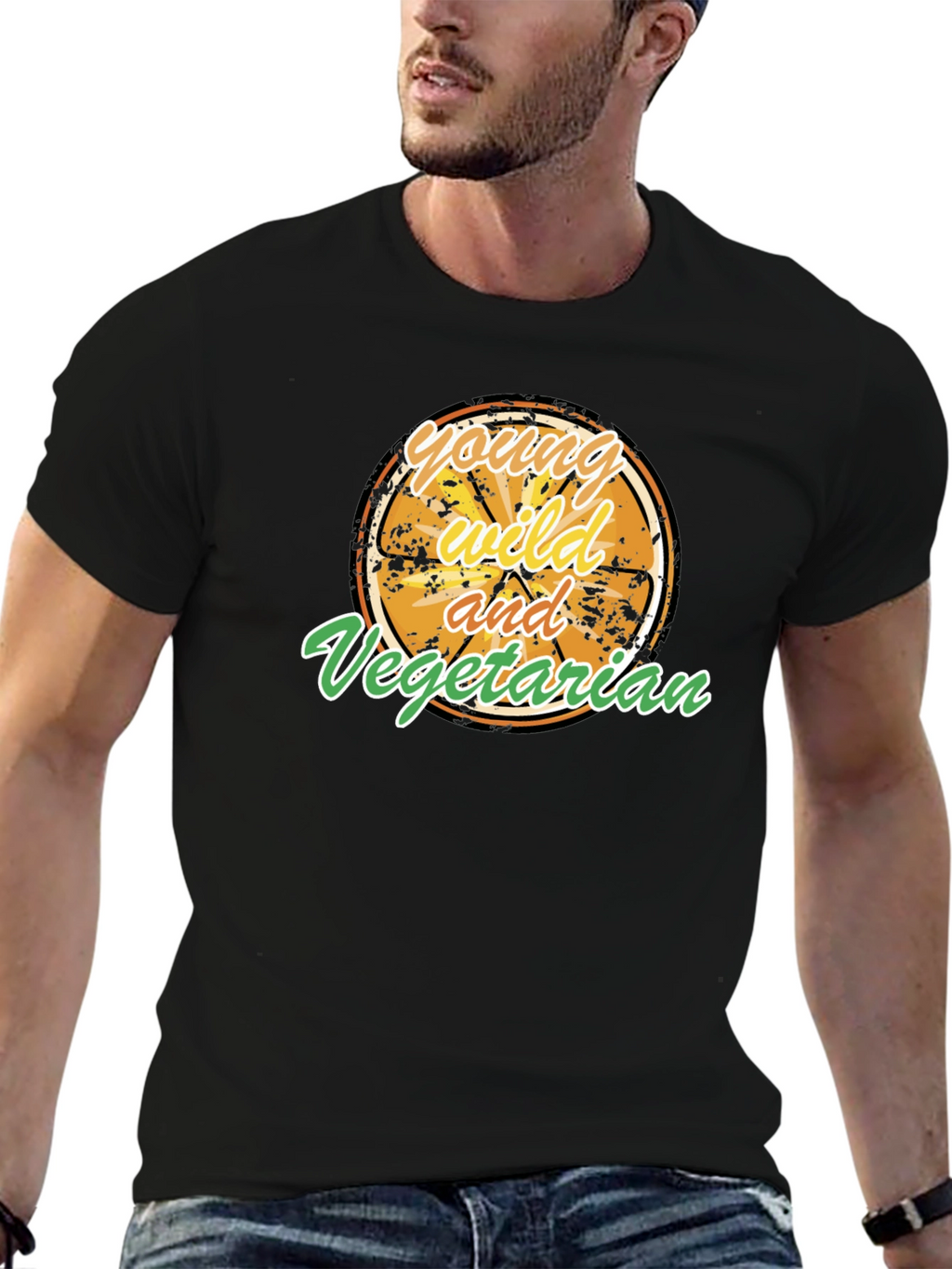 Young Wild and Vegetarian Graphic T-Shirt